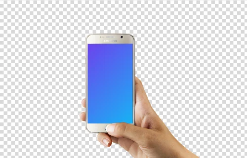 Samsung Galaxy S6 Gold mockup on editable background