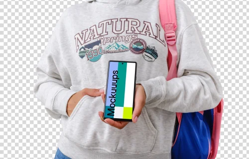 School themed Google Pixel 6 mockup with a girl