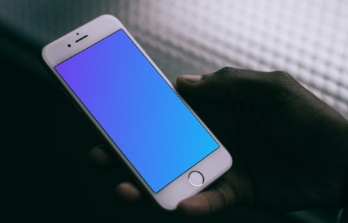 Silver iPhone 6s mockup in the dark