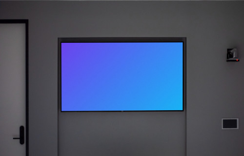 Smart TV mockup in conference room