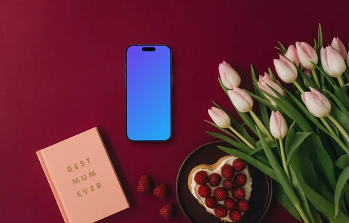 Smartphone mockup in the theme of Mother’s day