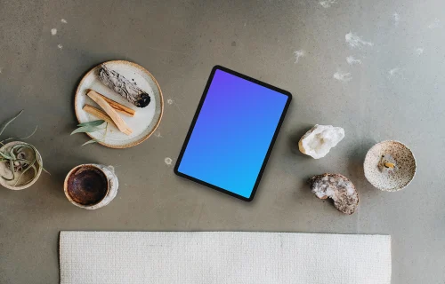 Stress-free environment including an iPad mockup