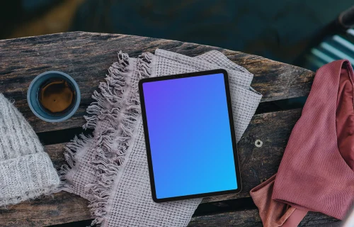 Swimming with a view including an iPad mockup