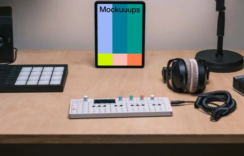Tablet Mockup in the music studio
