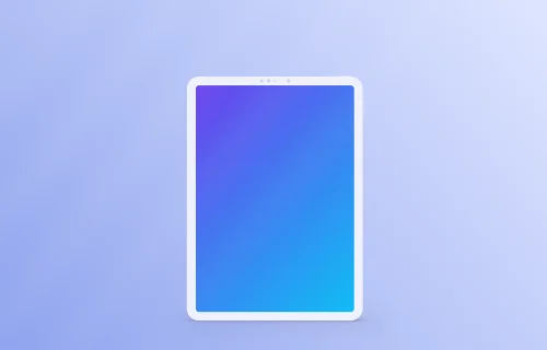 Tablet mockup on the gradient background