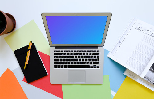 Top view mockup of MacBook Air