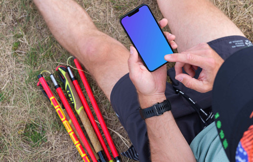 Trail runner and smartphone mockup