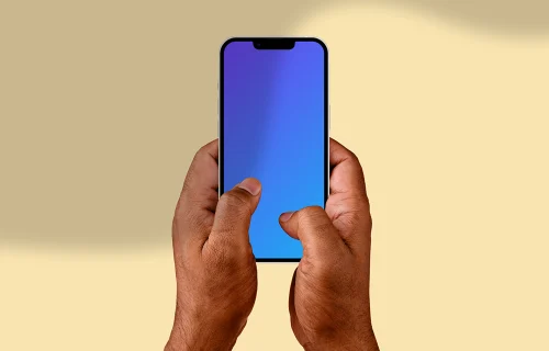 Typing on smartphone mockup