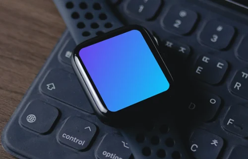 Apple Watch mockup beside iPad