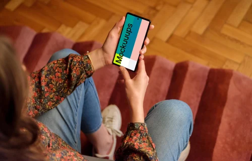 Woman working on a phone in the office