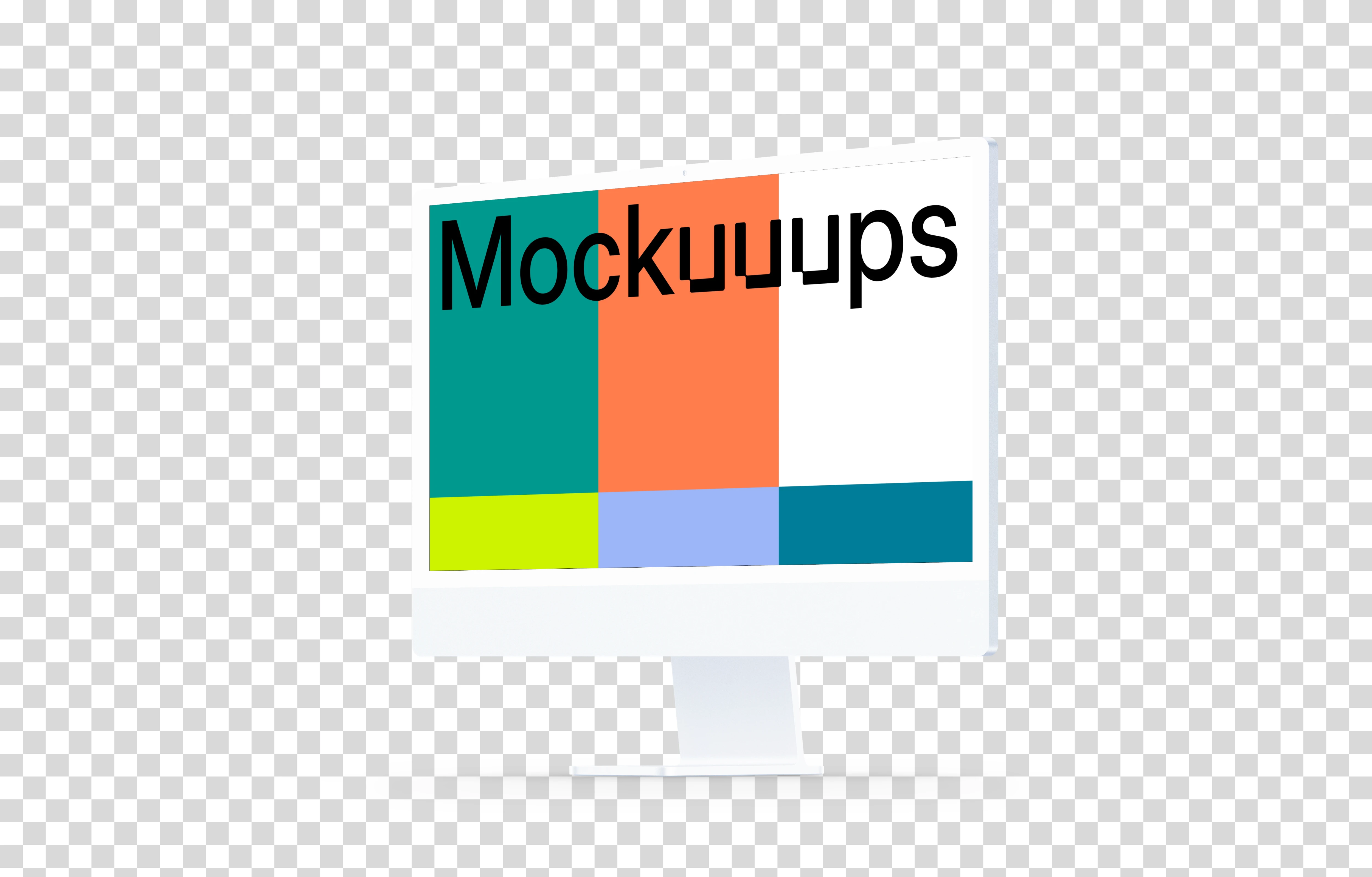 Clay iMac 24“ Mockup - Perspective Right (Floor Shadow)