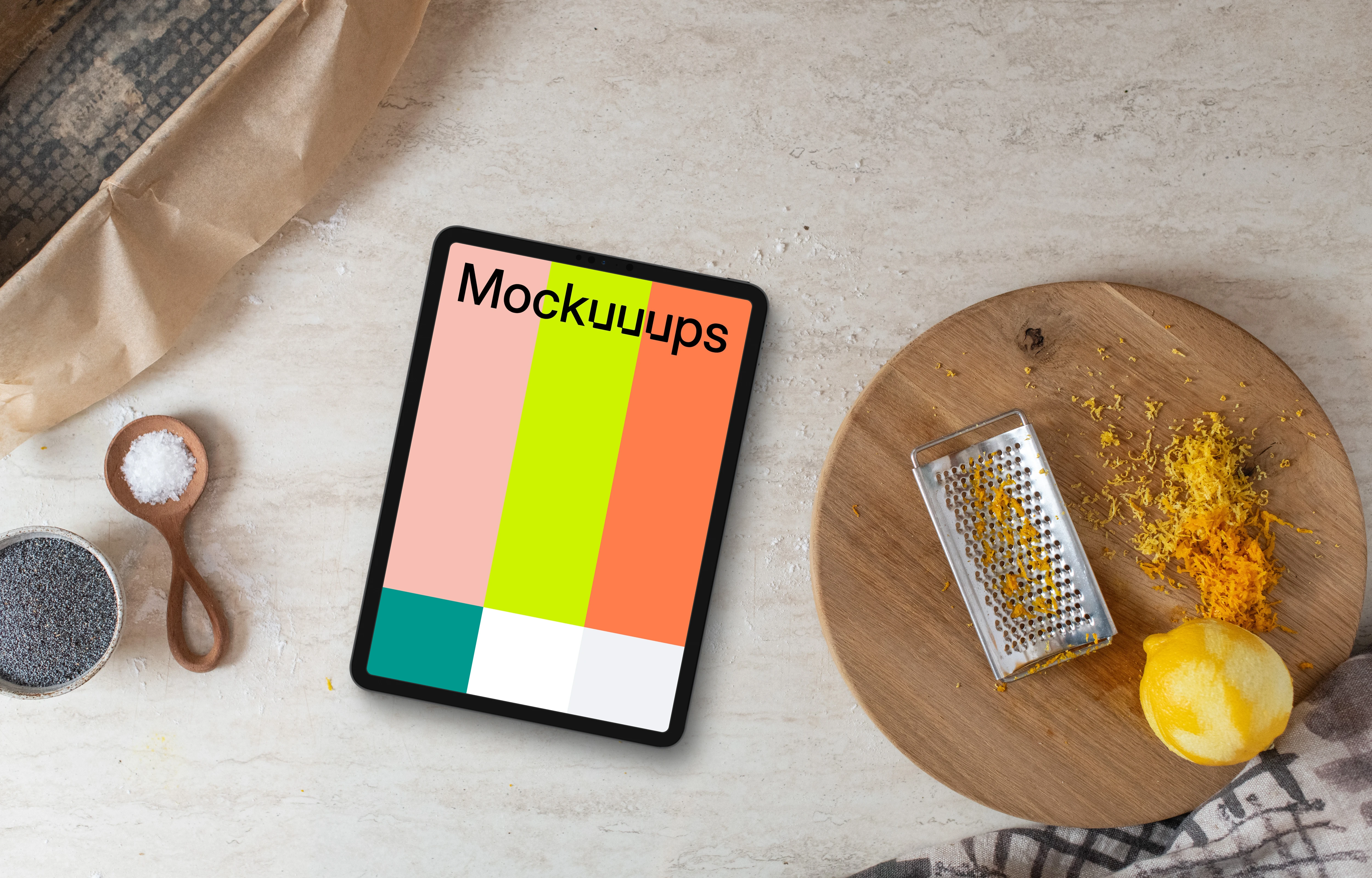 Cooking related iPad mockup