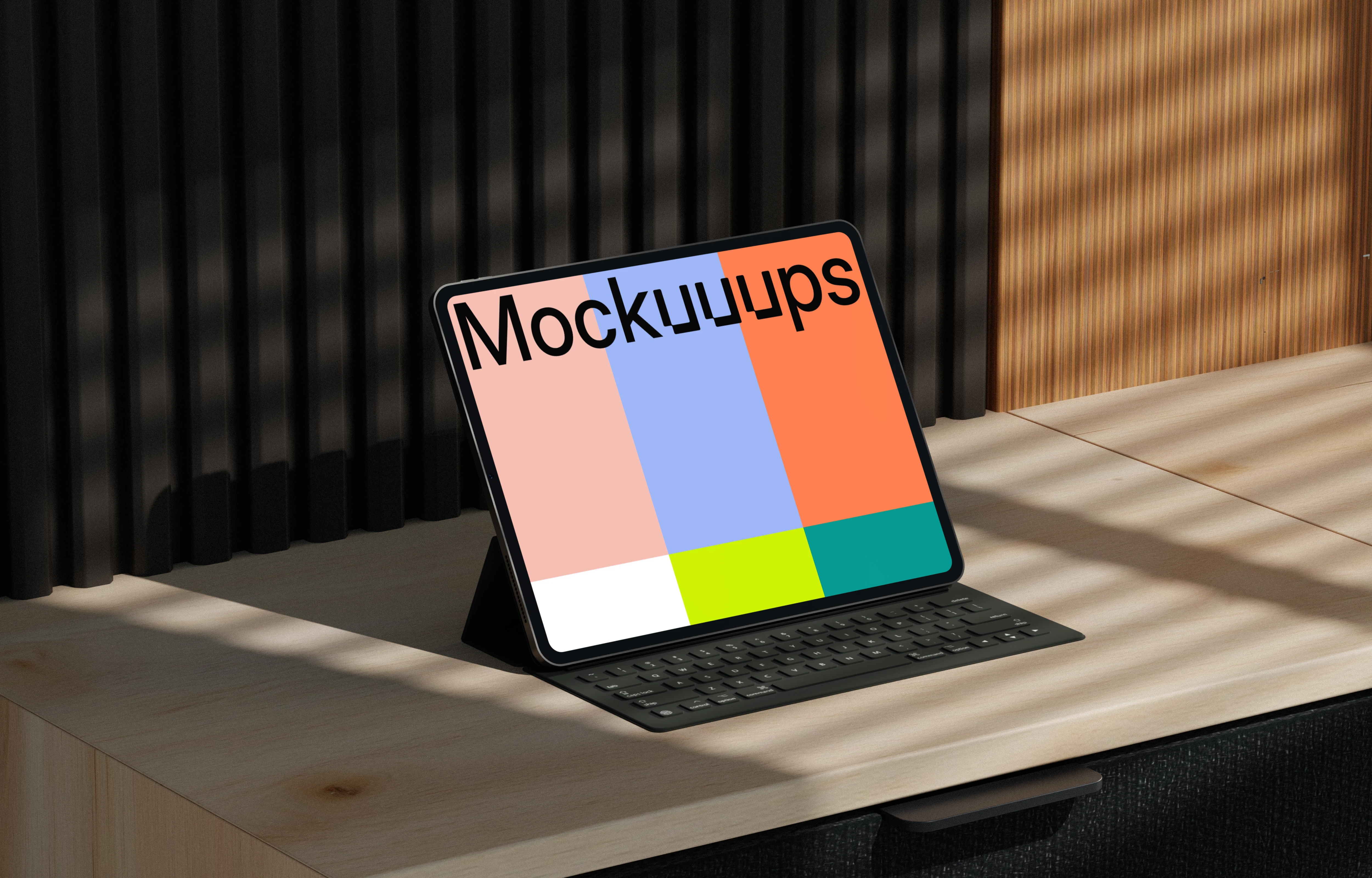 iPad Pro 12.9-inch mockup on a modern desk