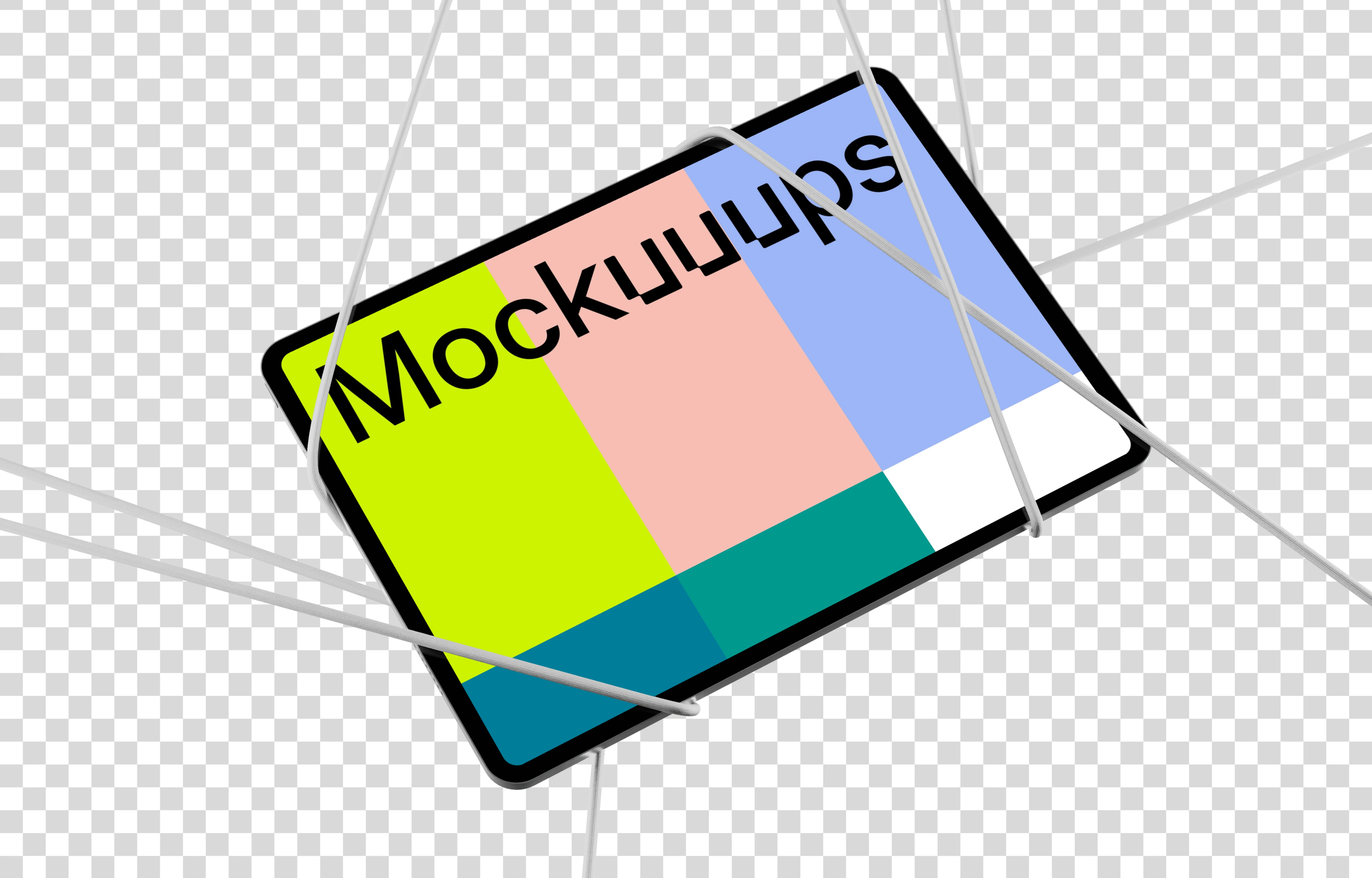 iPad Pro mockup with transparent background and dynamic shadow
