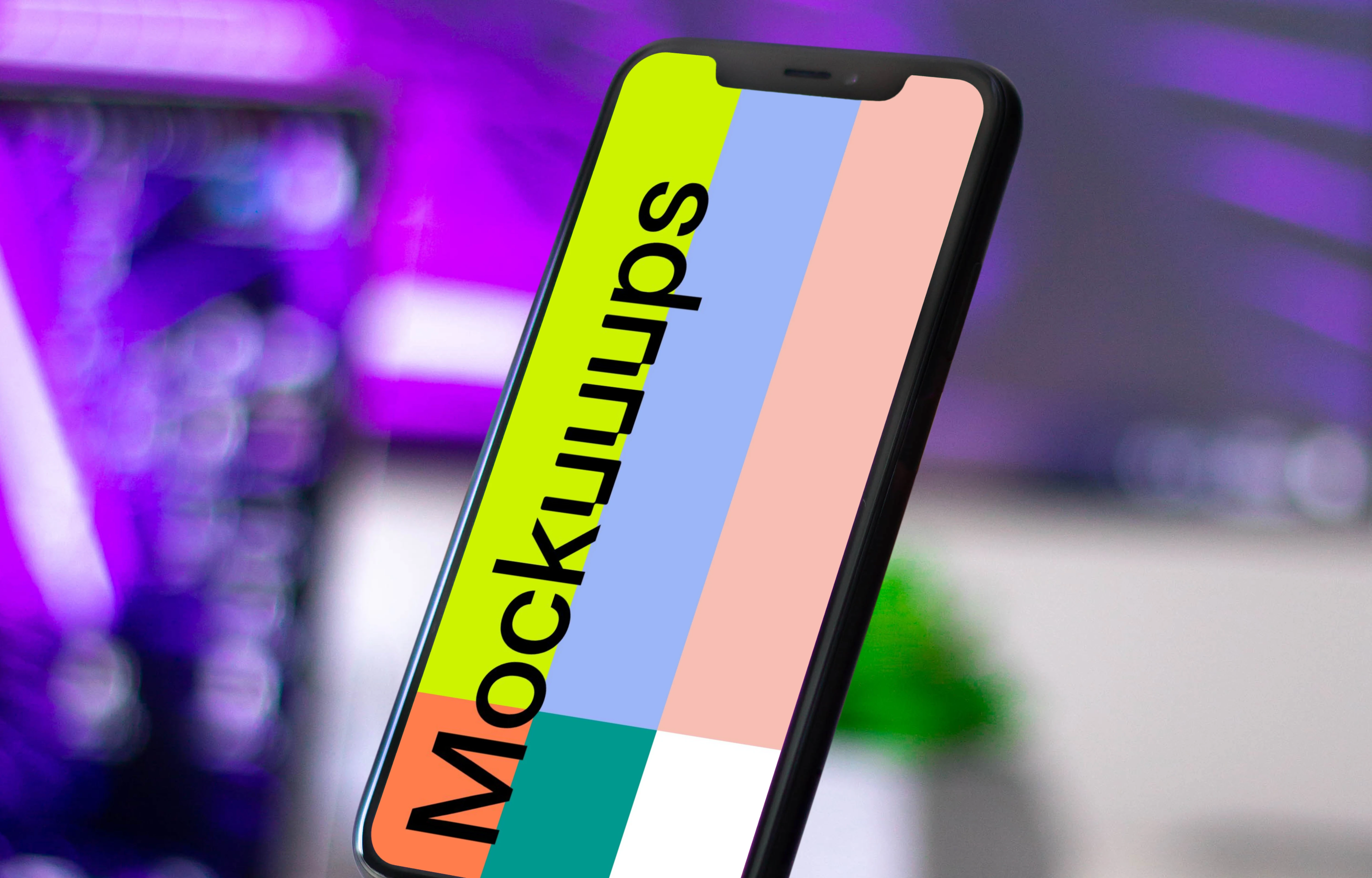 Minimalistic iPhone mockup floating in air