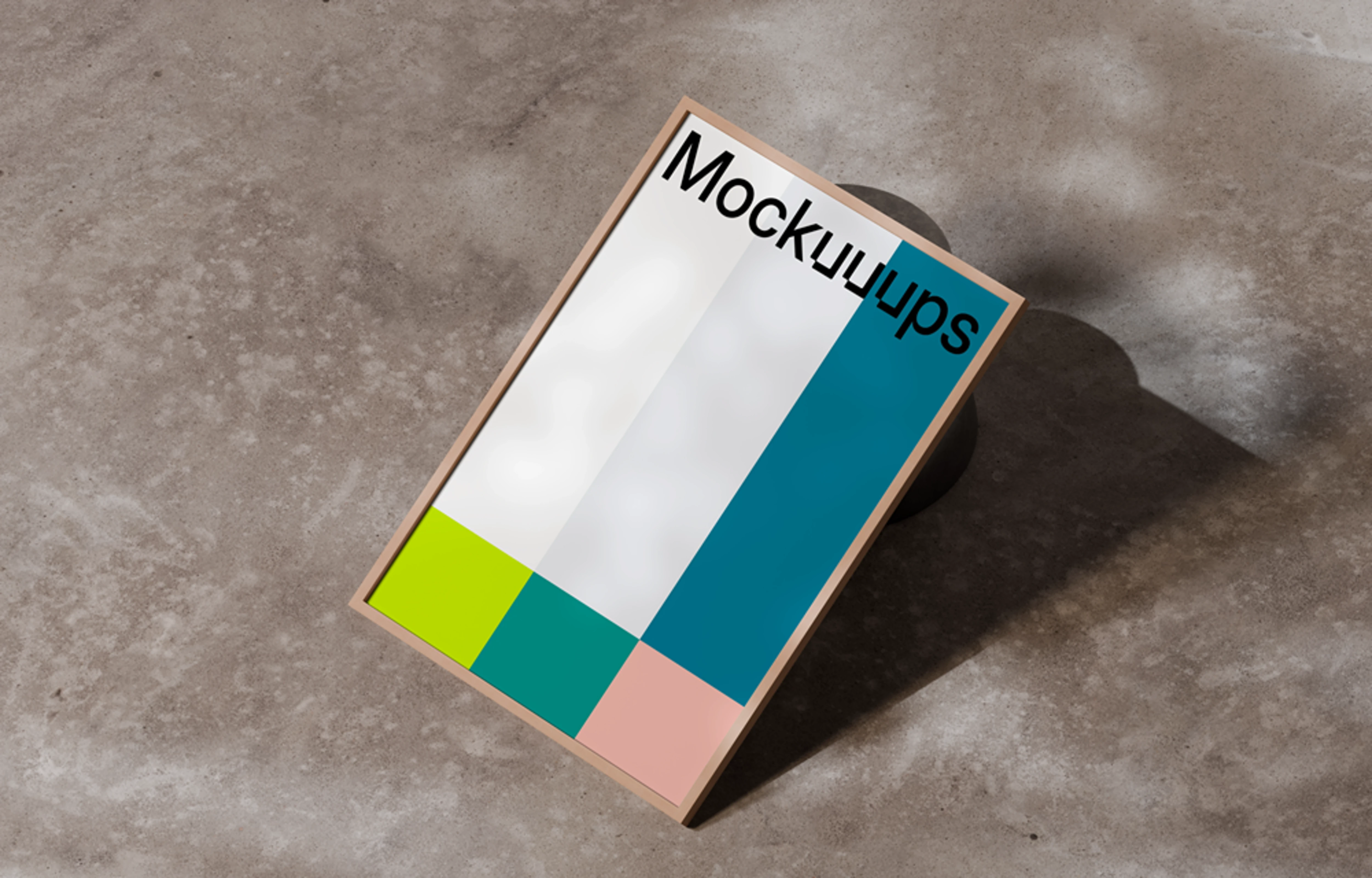A3 poster mockup on a textured concrete surface