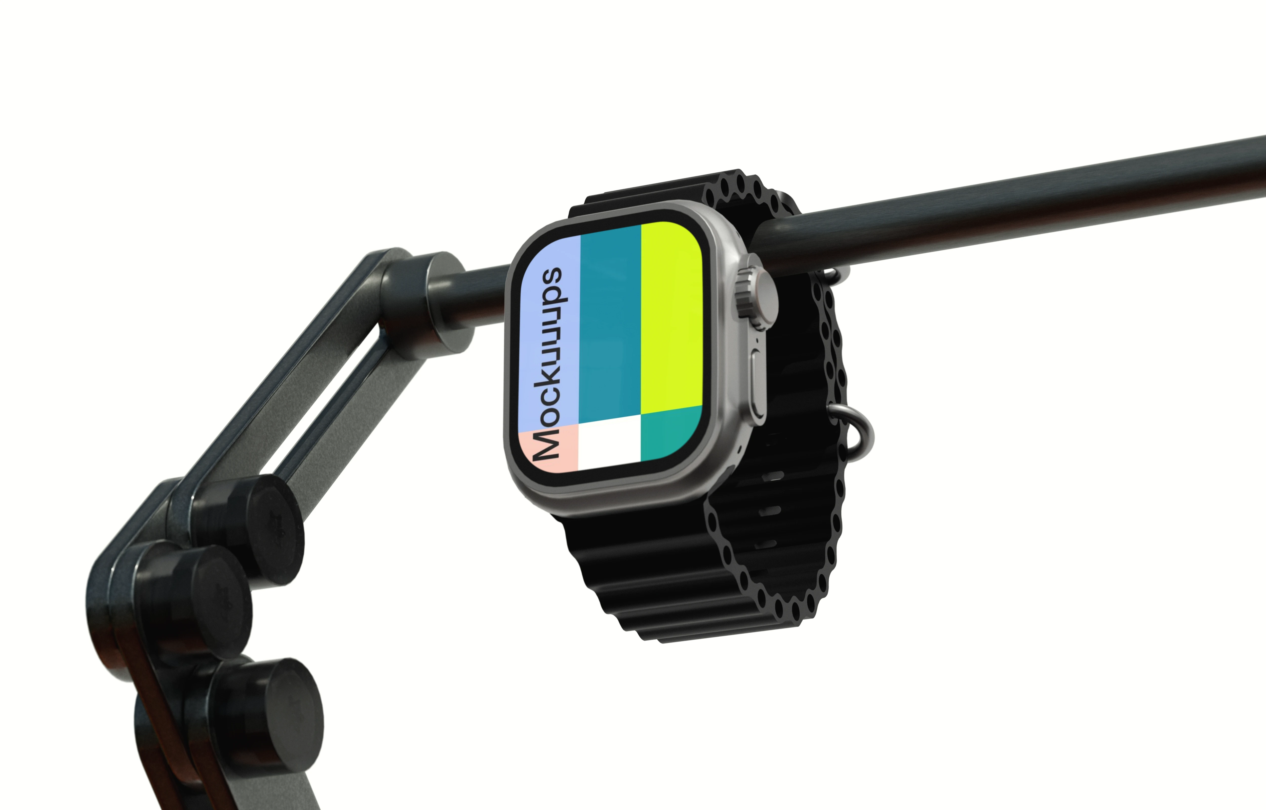 Apple Watch Ultra mockup on adjustable arm