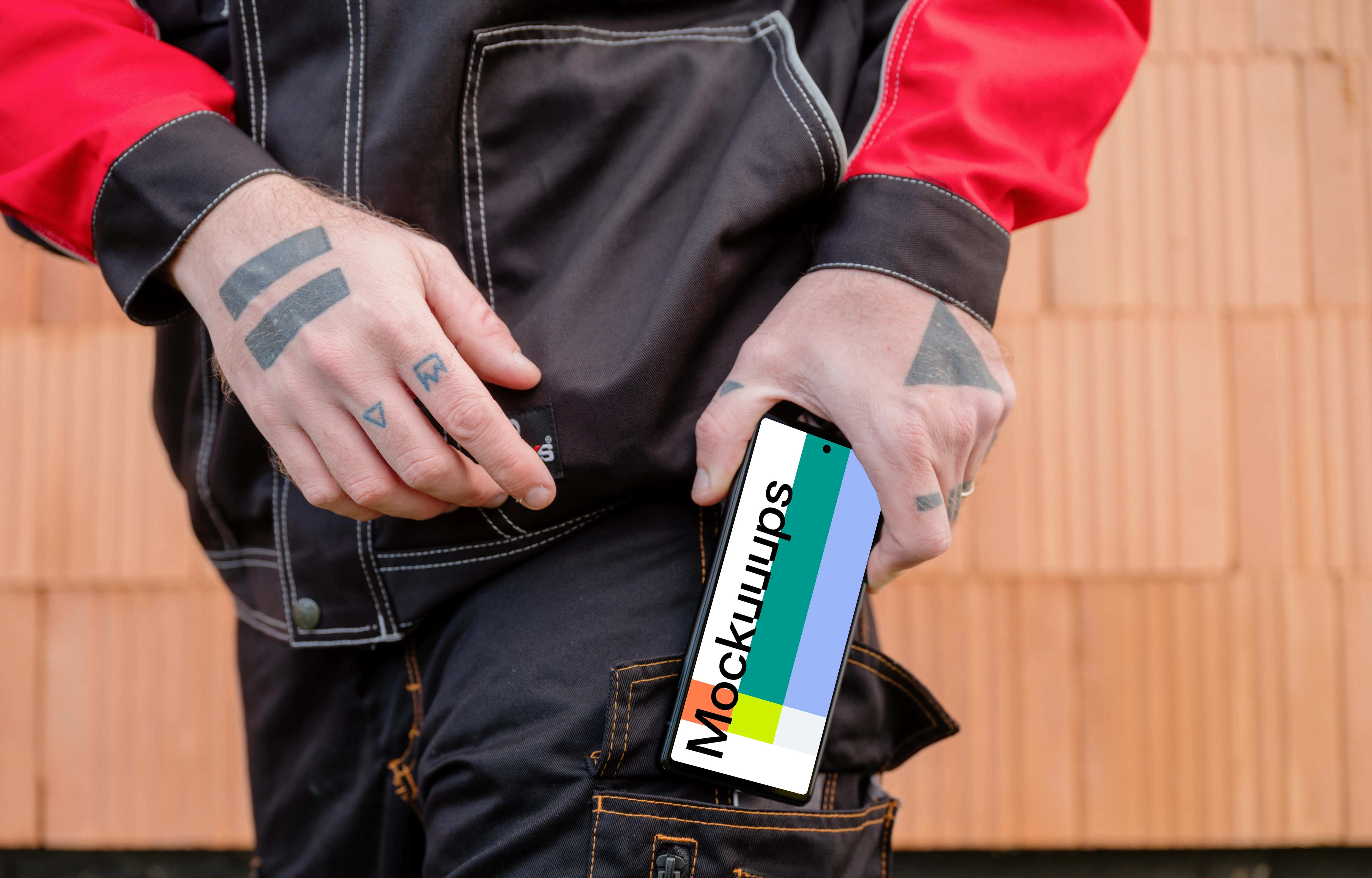 Construction professional with Google Pixel in his pocket