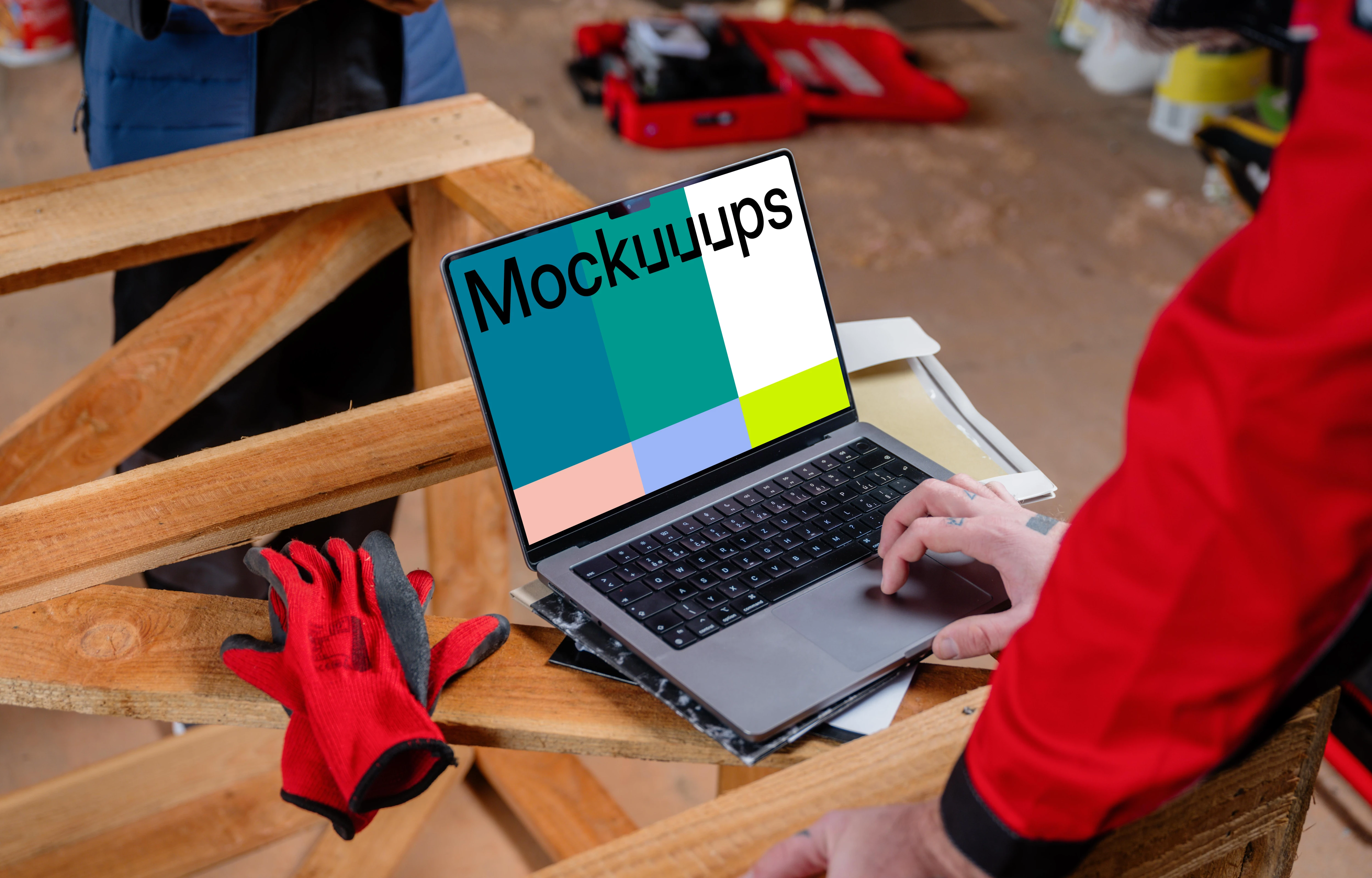 Construction themed MacBook Pro Mockup