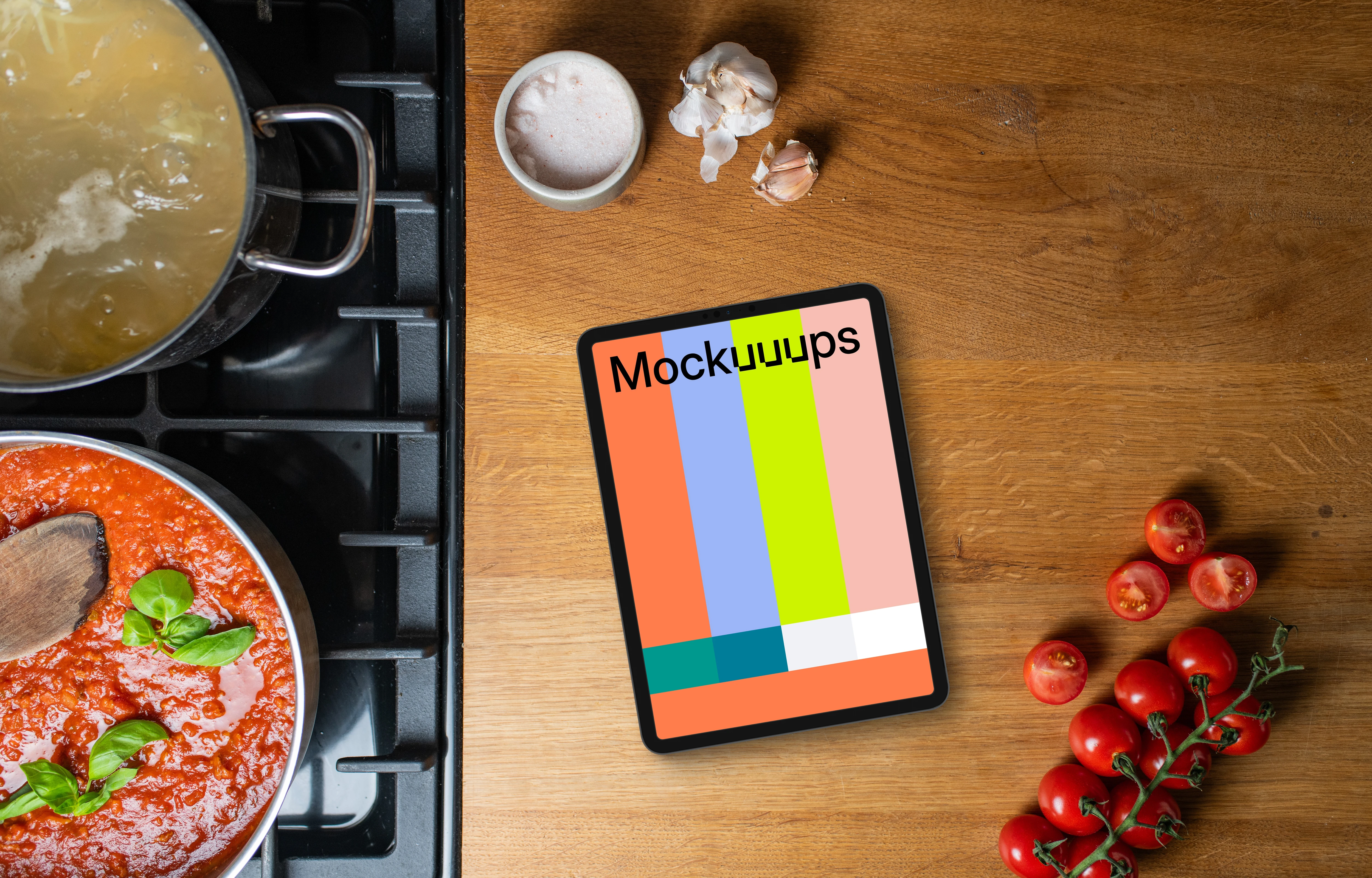 Cooking themed iPad mockup