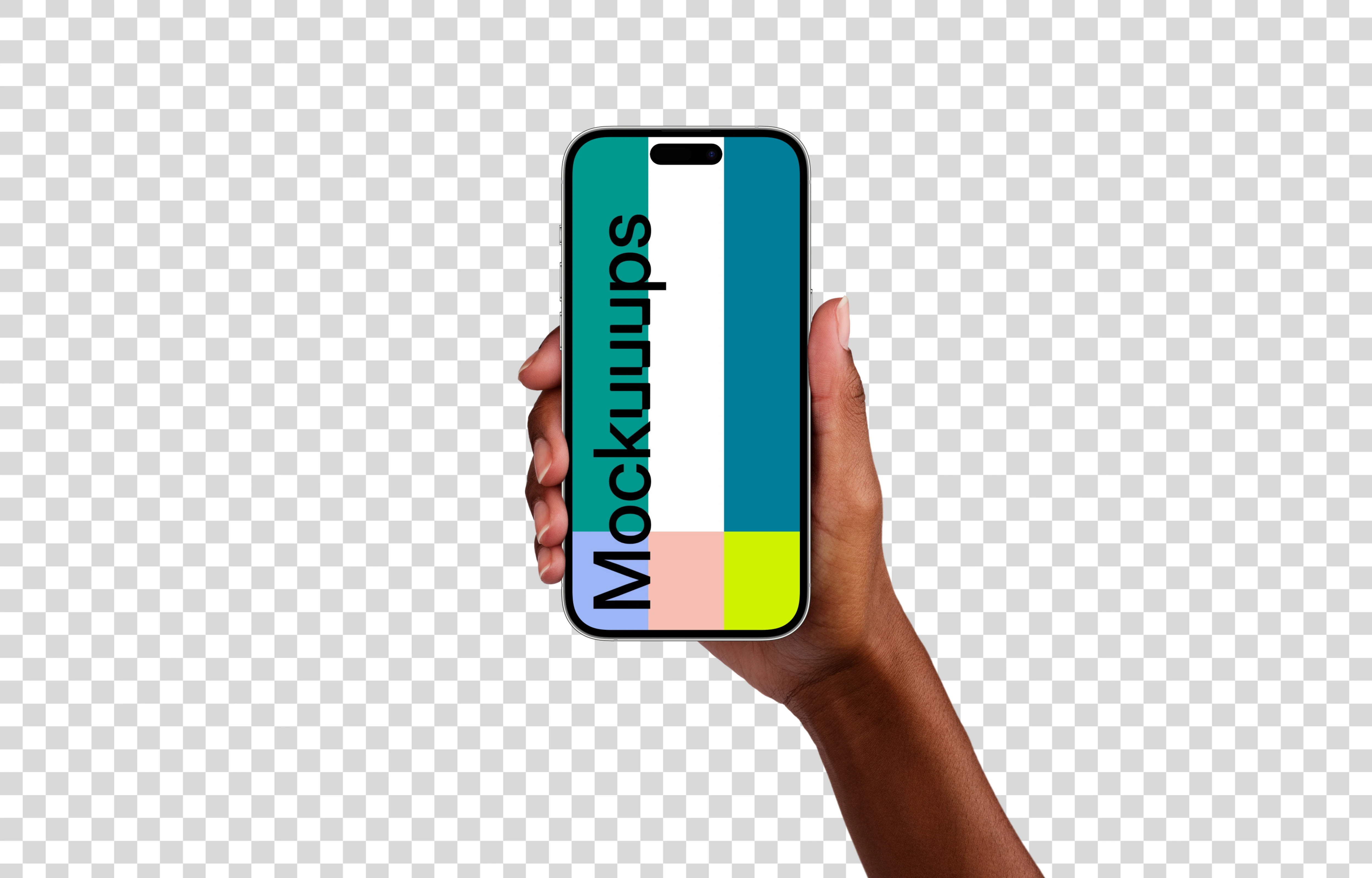 Free mockup of female hand holding iPhone 14 Pro