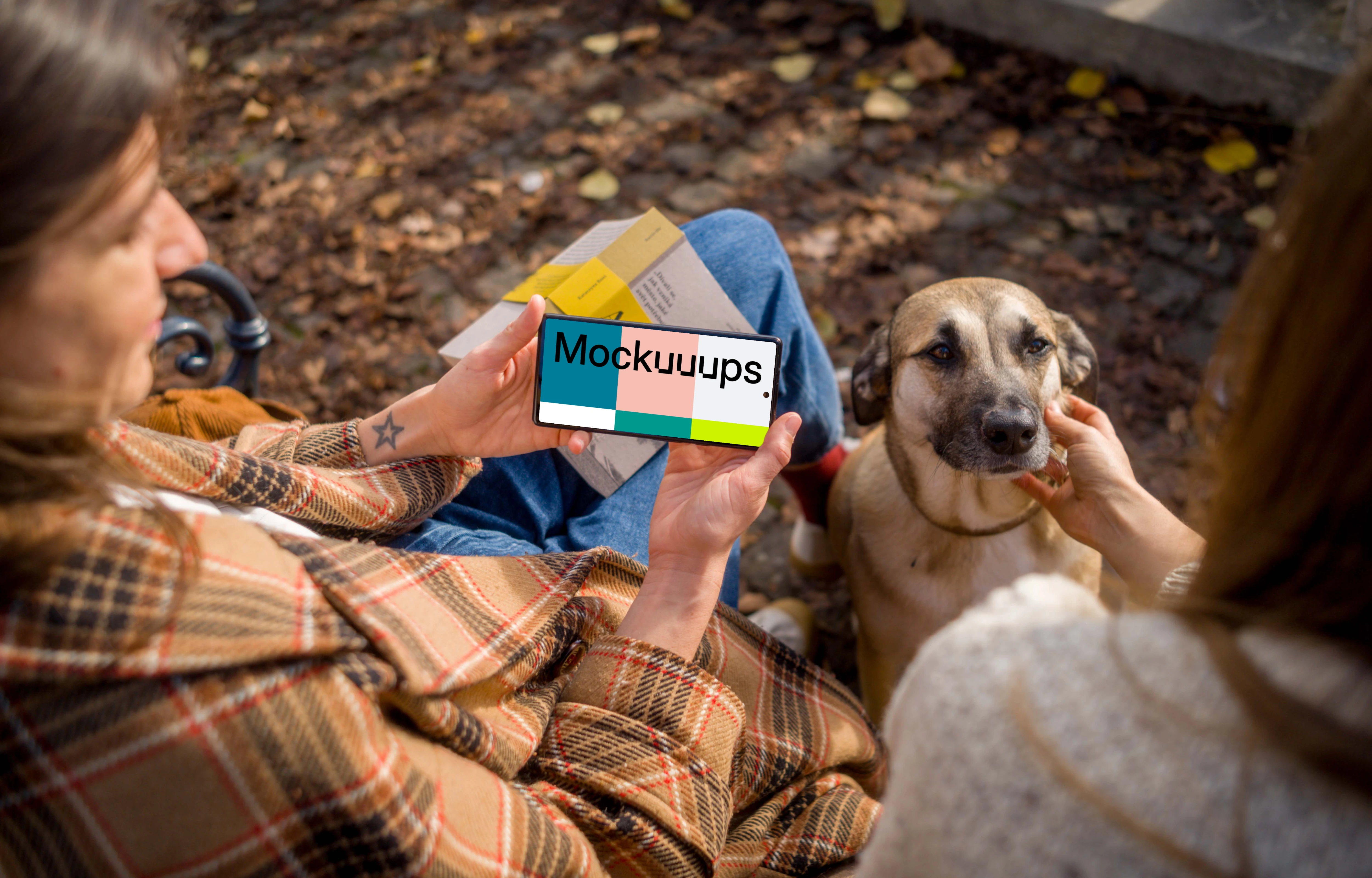 Female hands holding a Google Pixel 6 mockup