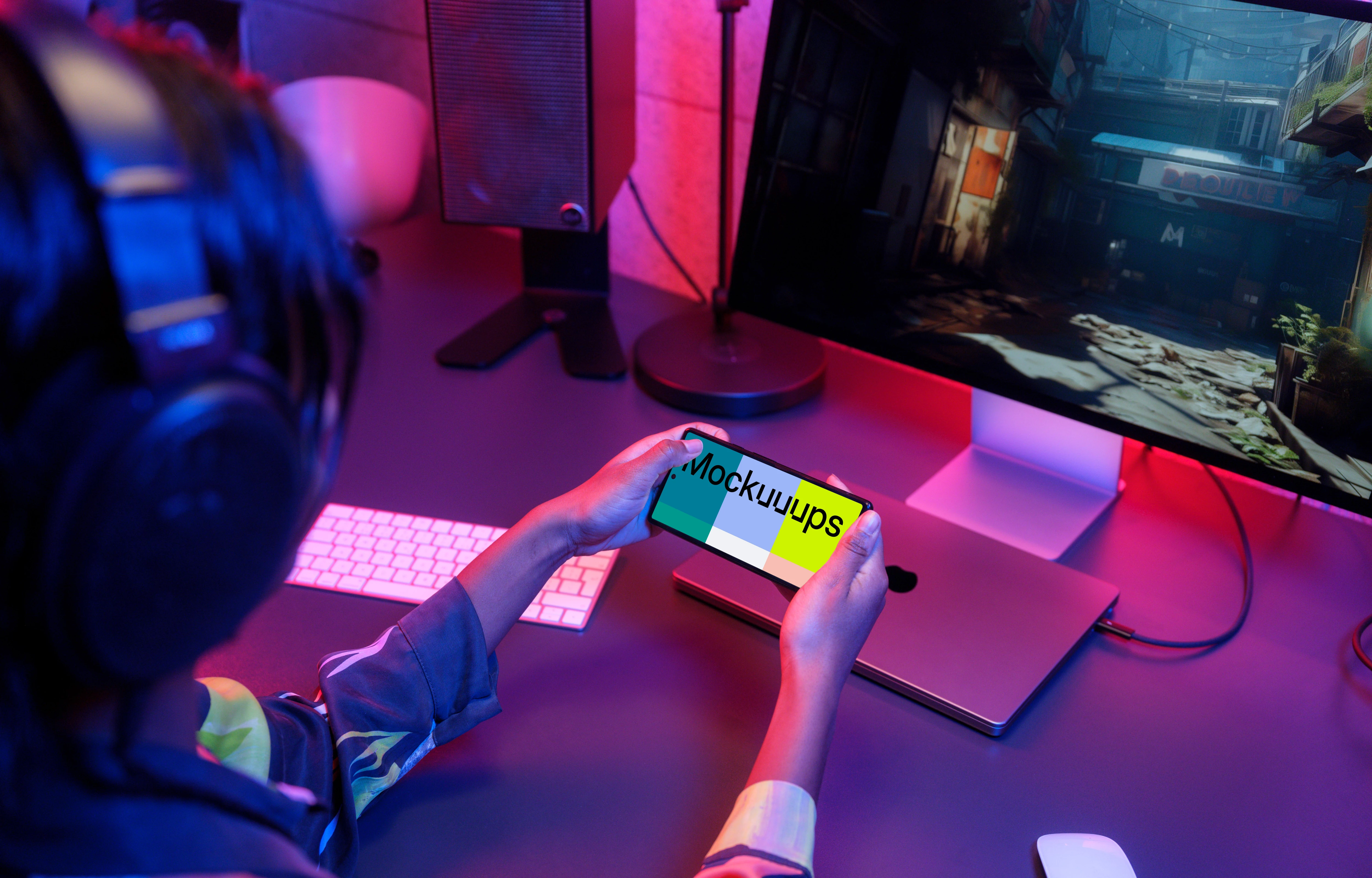 Google Pixel 6 Mockup in a Gaming Session