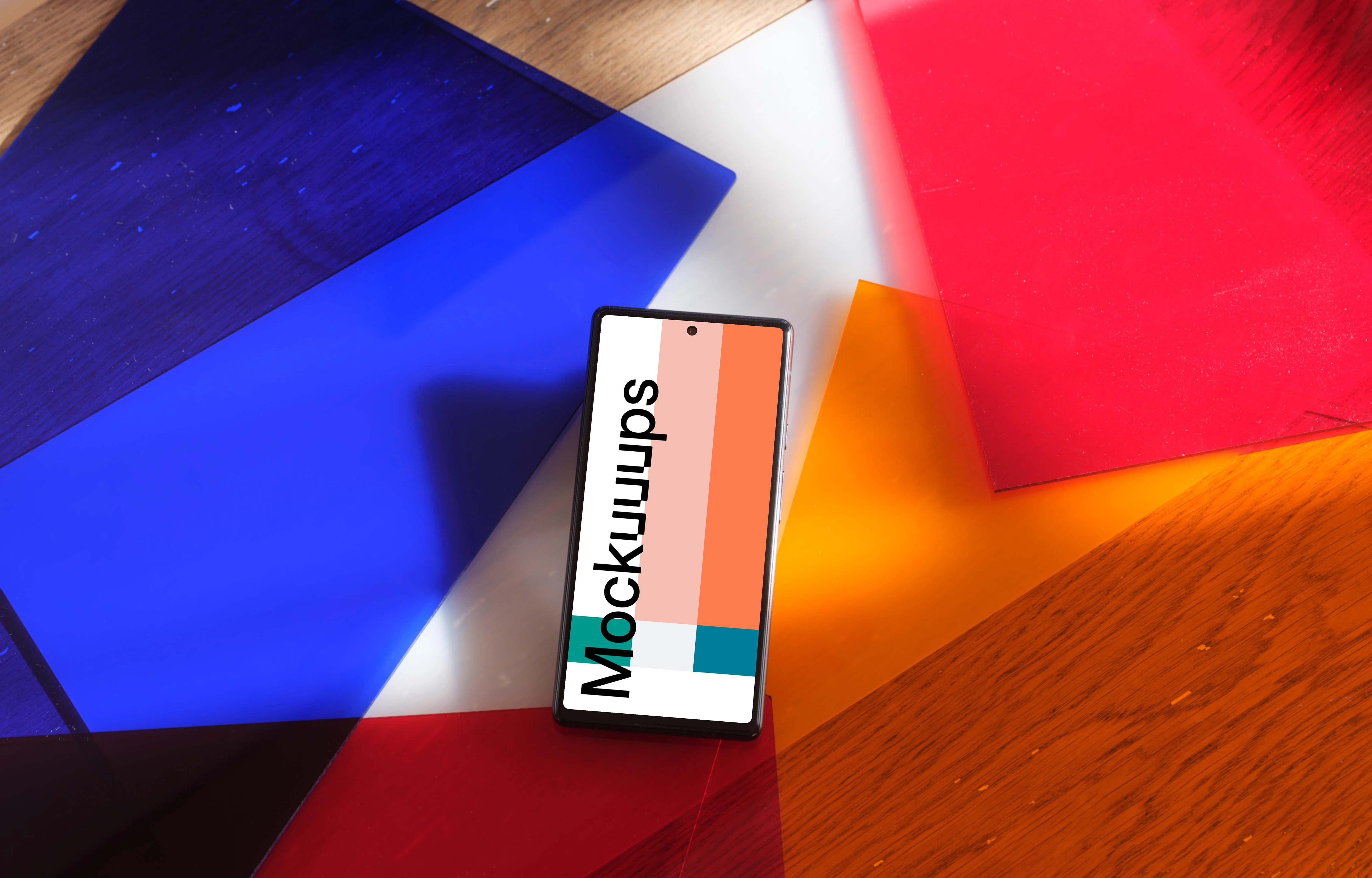 Google Pixel 6 mockup in colorful theme