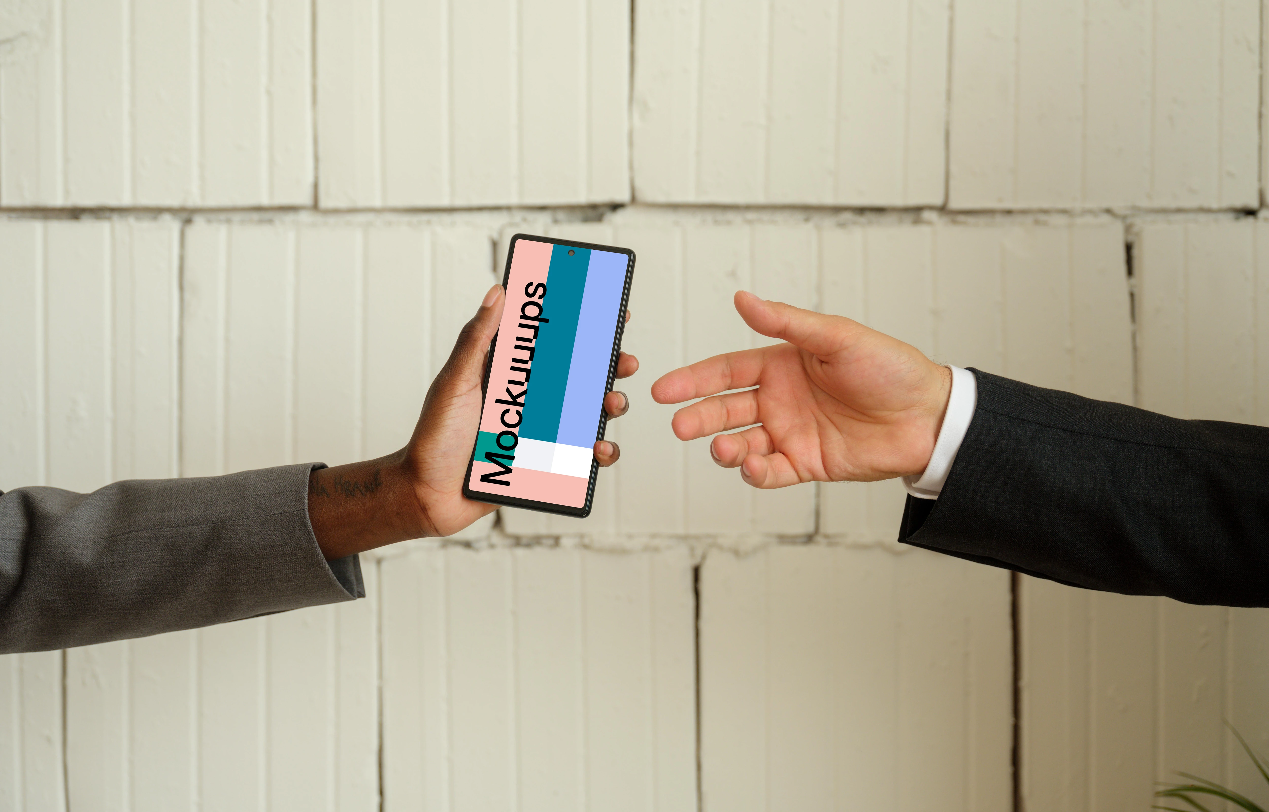 Free Google Pixel 6 mockup in entrepreneur’s hand