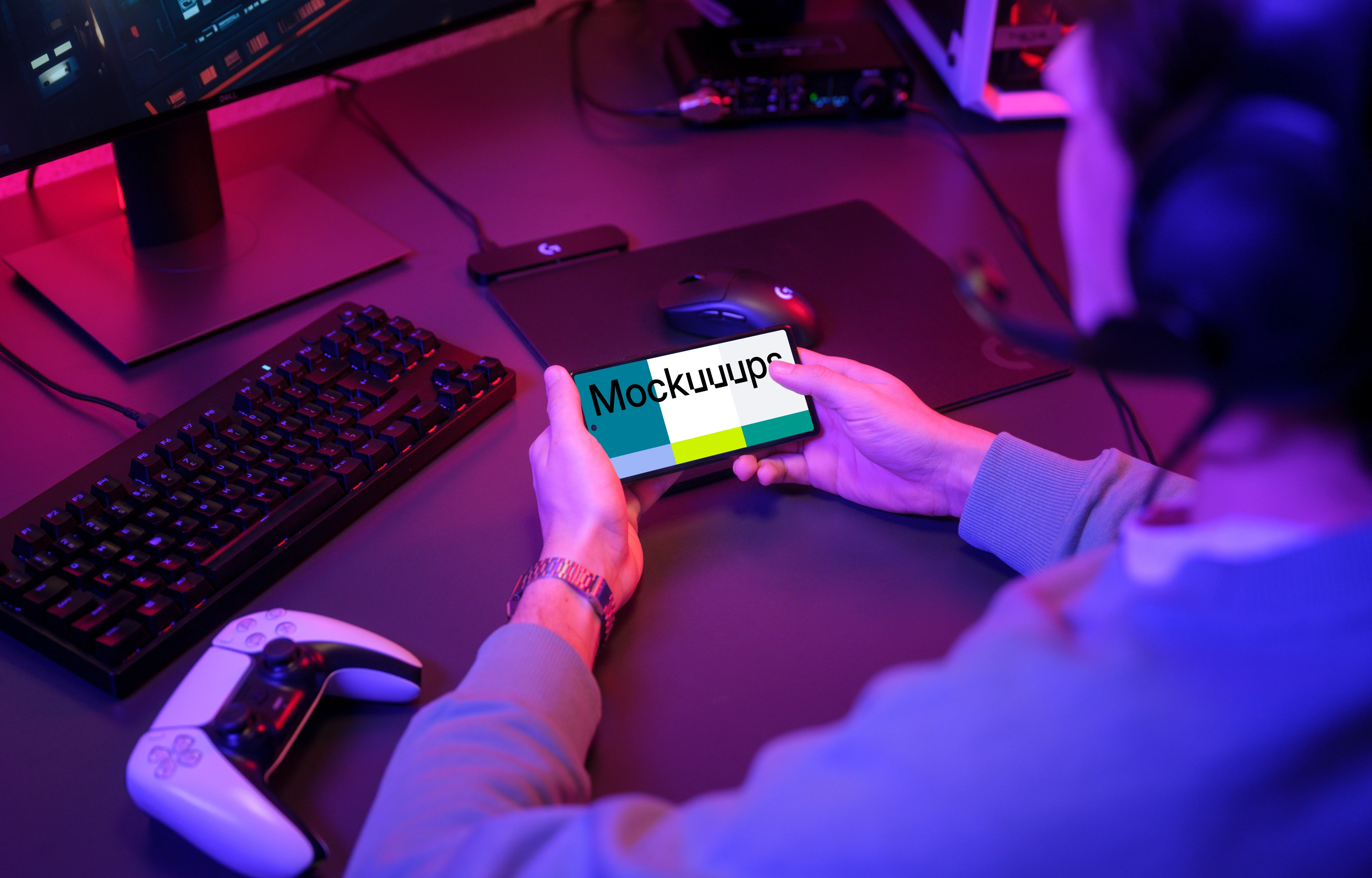 Google Pixel 6 mockup in Gaming Environment