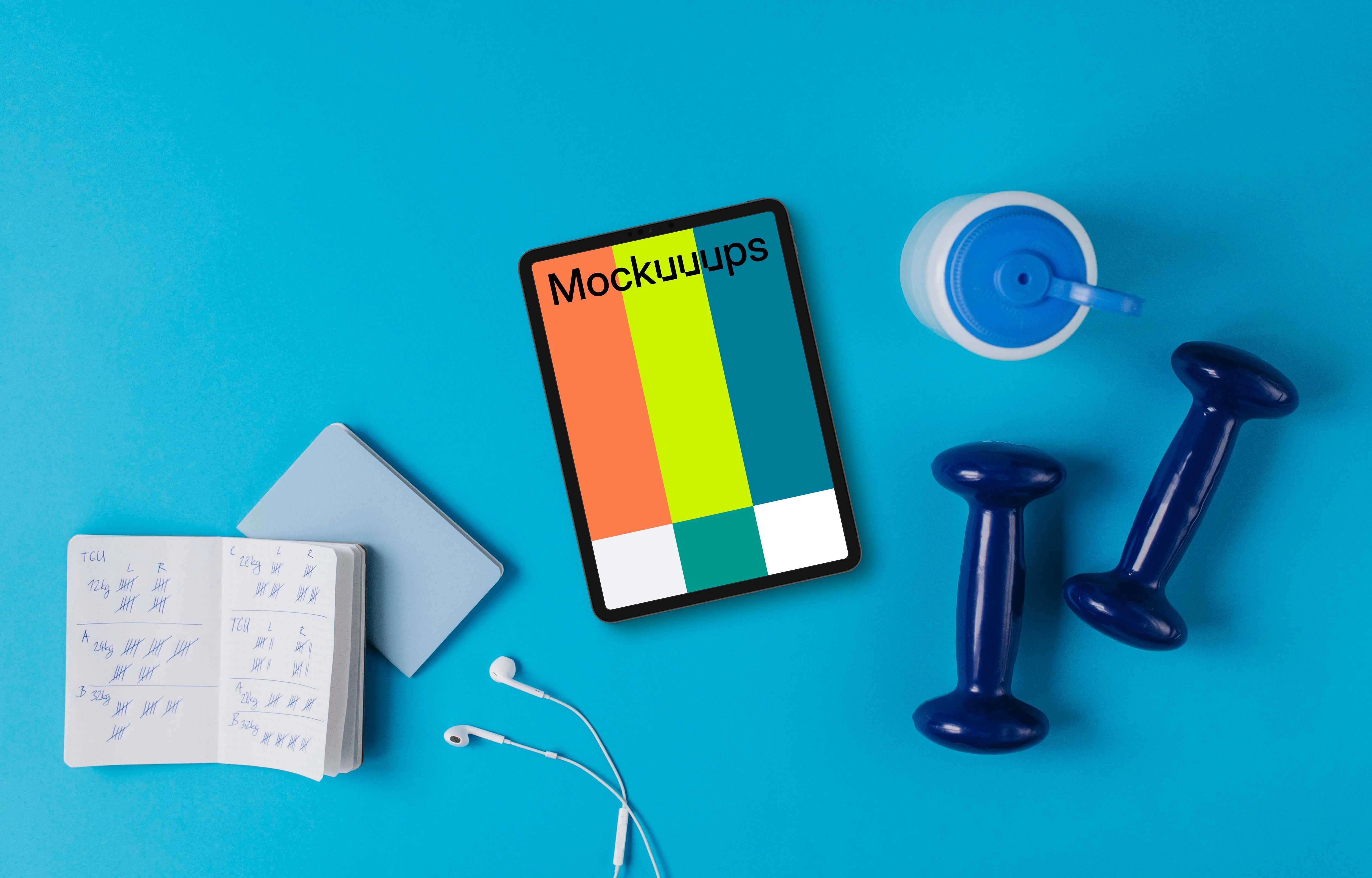 Gym related tablet mockup