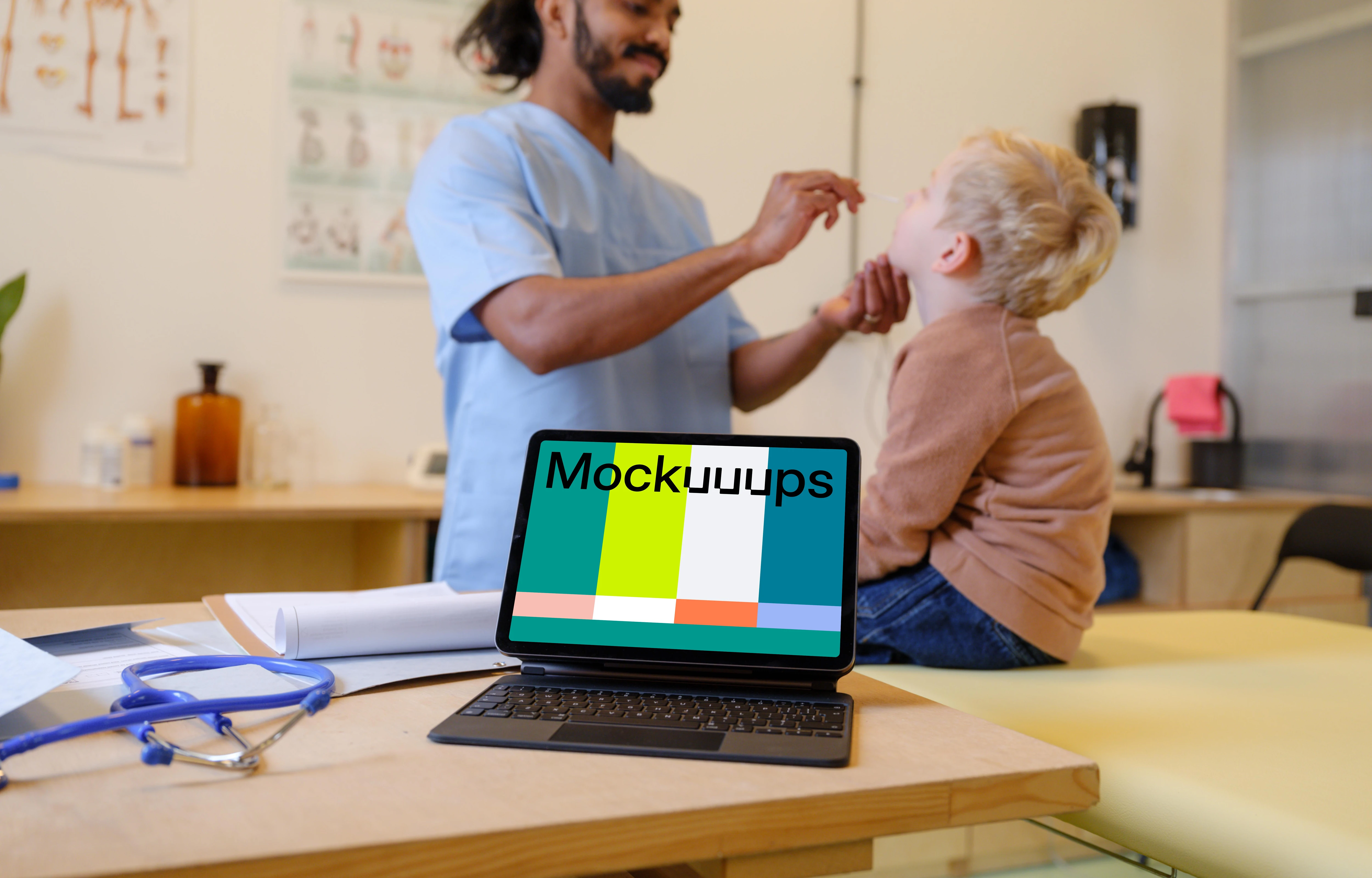 iPad Air mockup in the medical environment