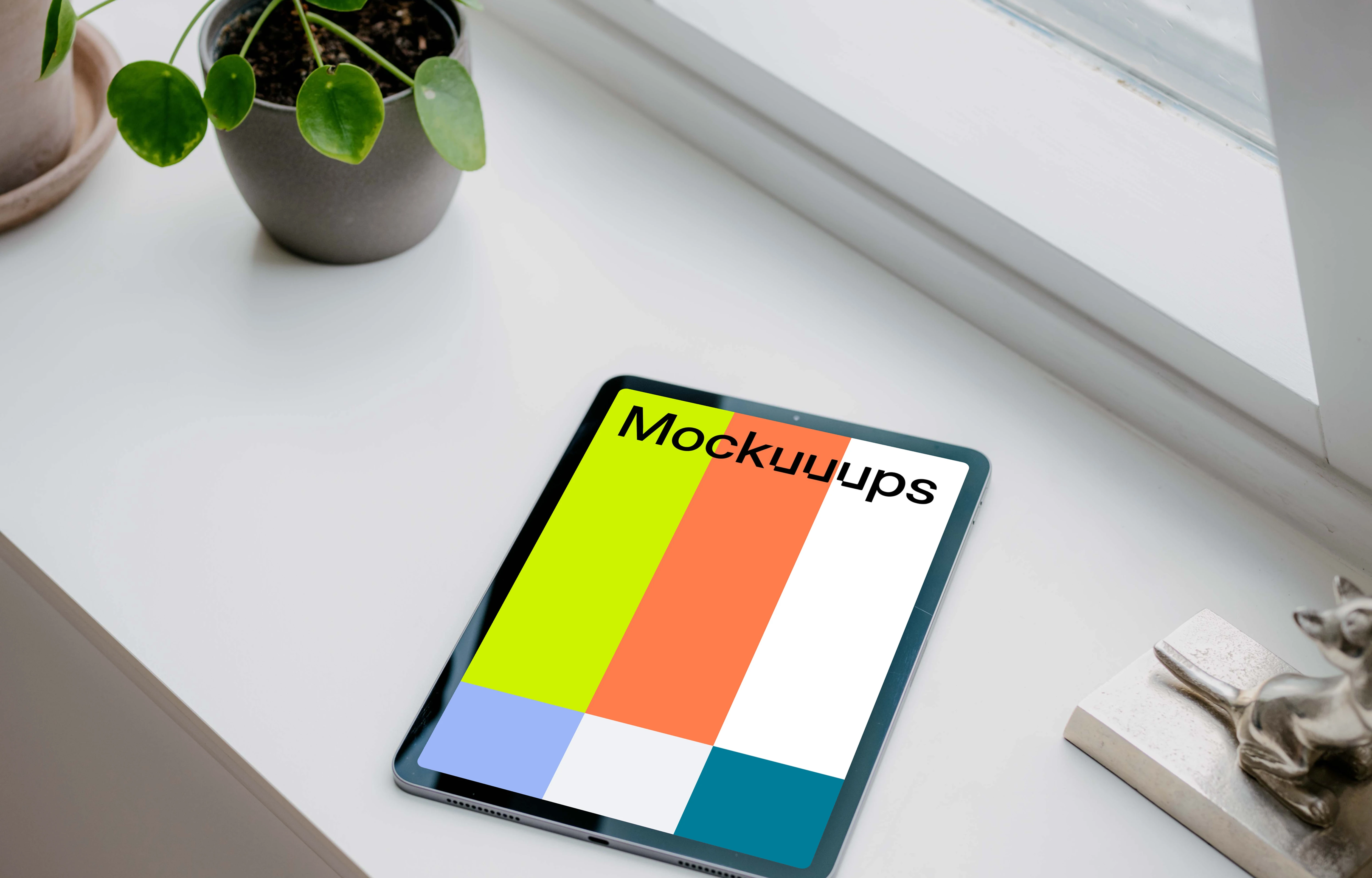 iPad Air mockup on a white slab
