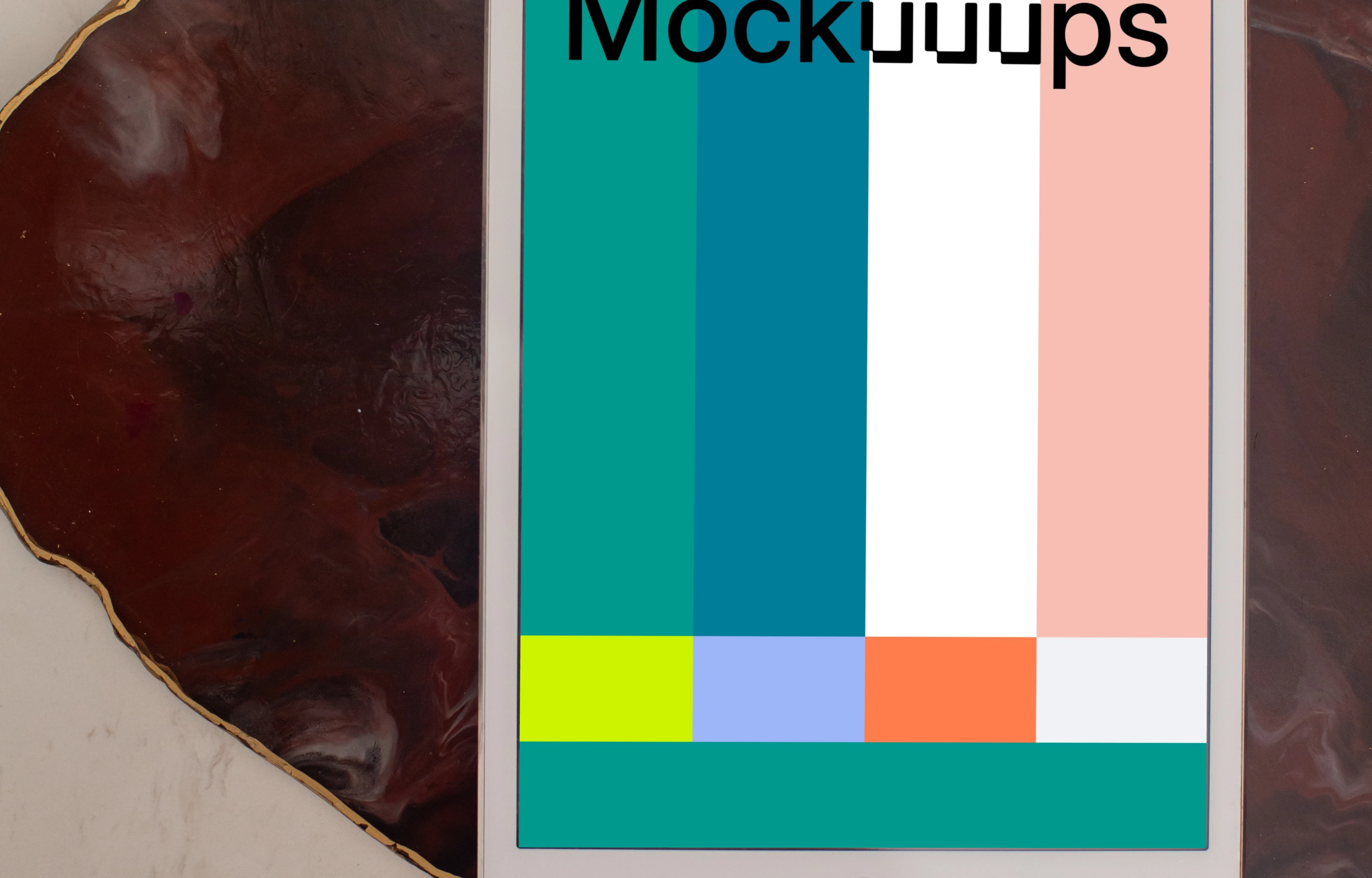 iPad Mini mockup on a marble surface