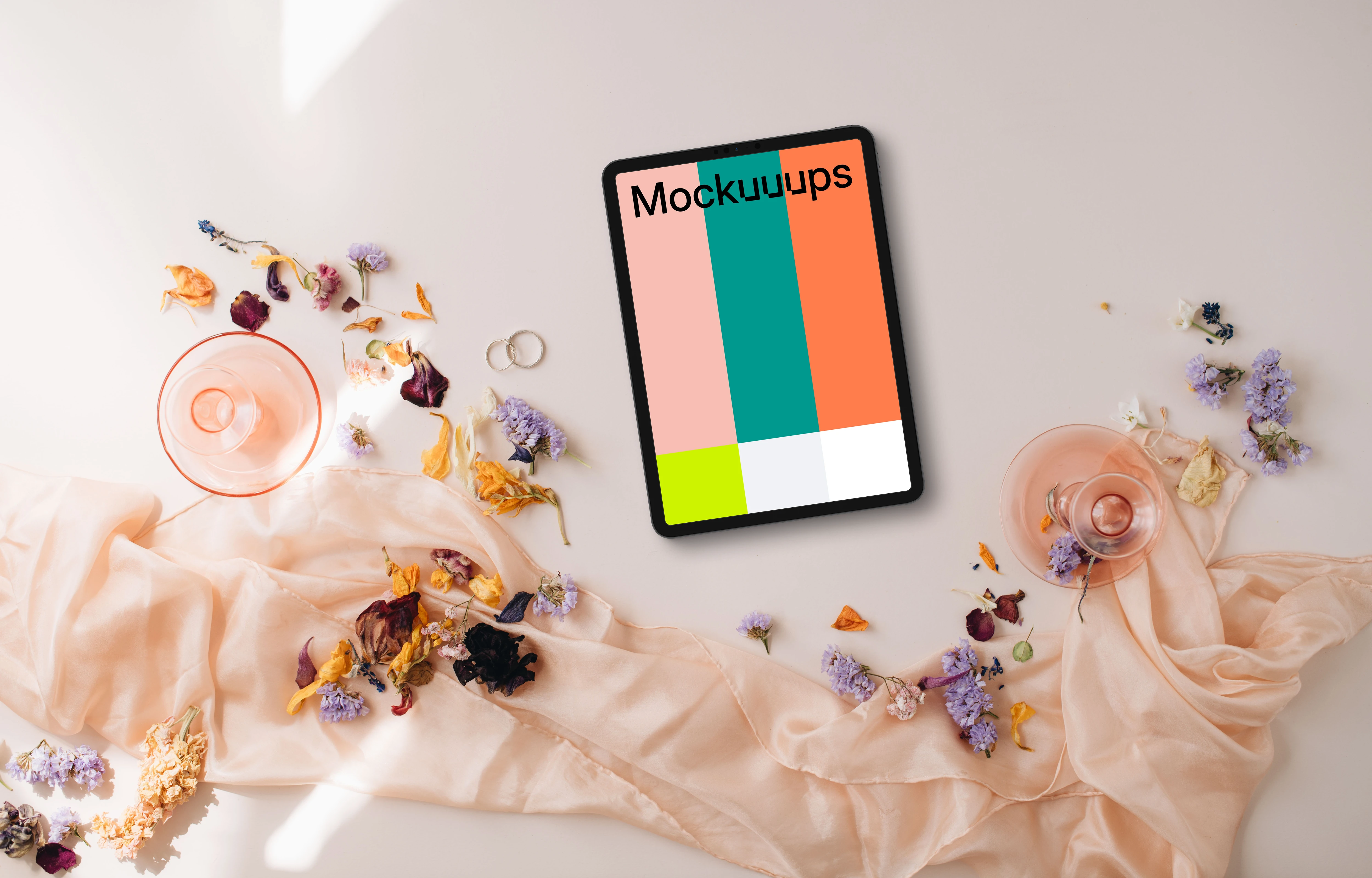iPad mockup with wedding decor