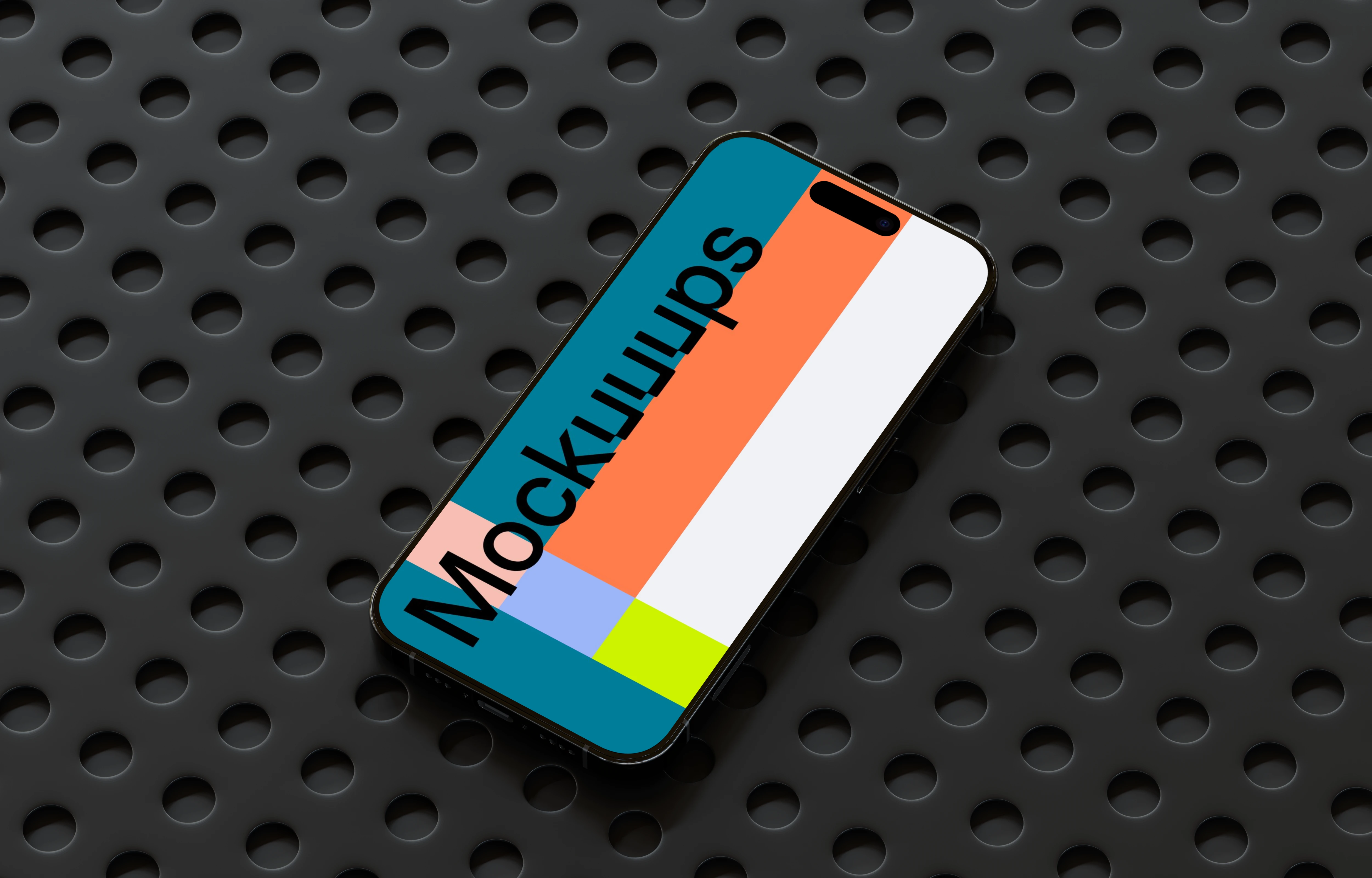 iPhone 16 mockup with textured backdrop
