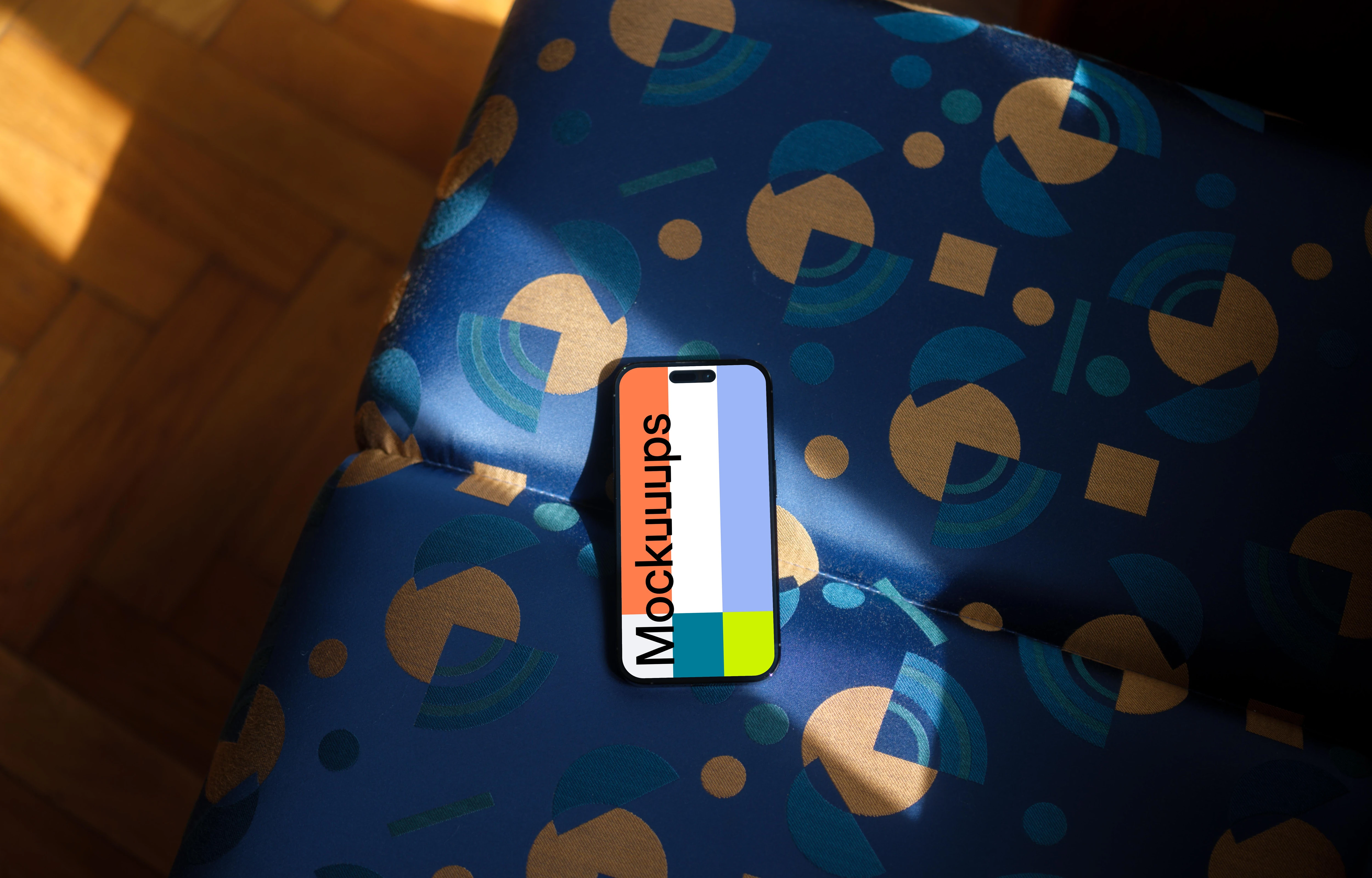 iPhone mockup in the office