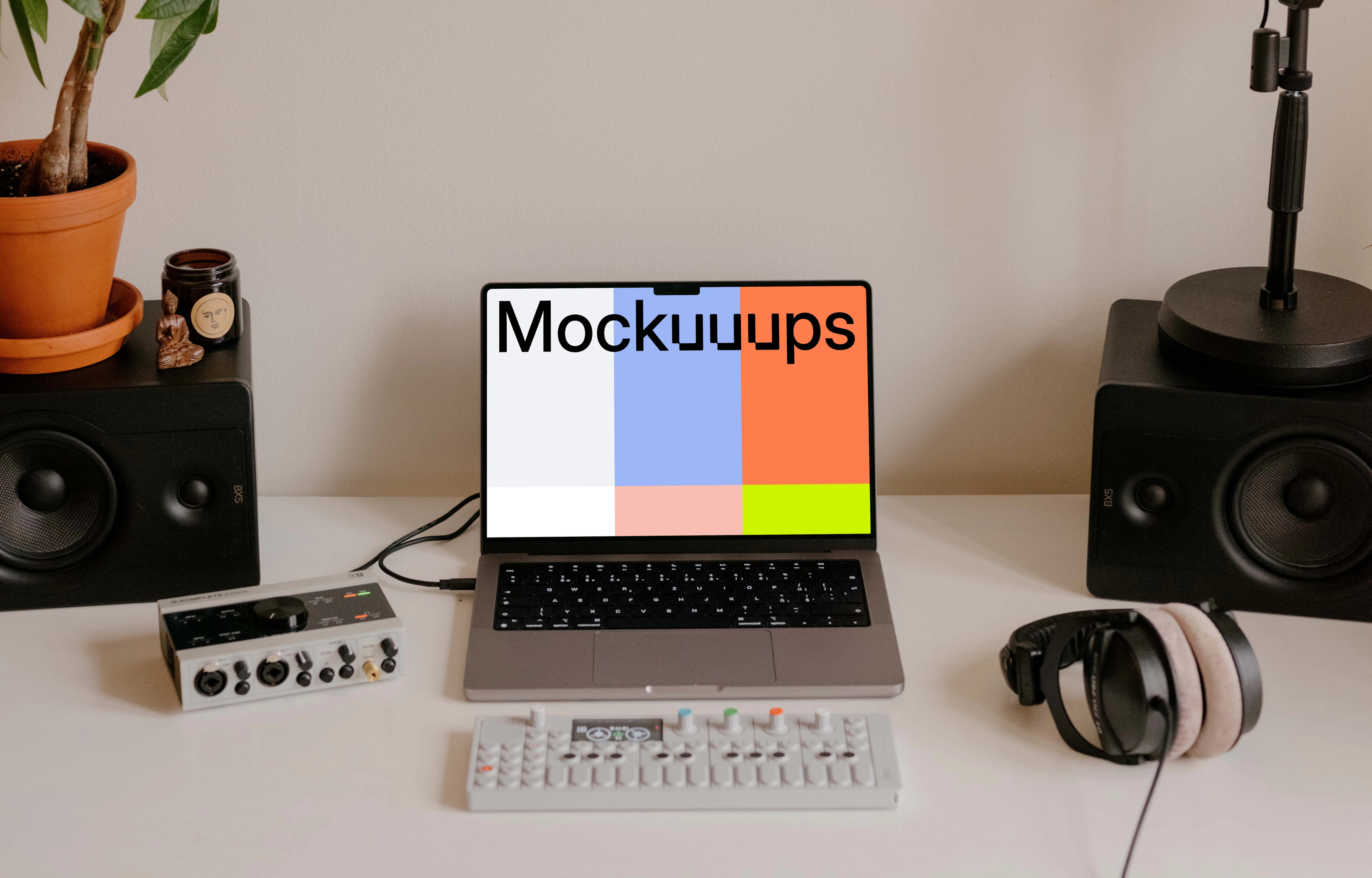 Laptop Podcast Mockup