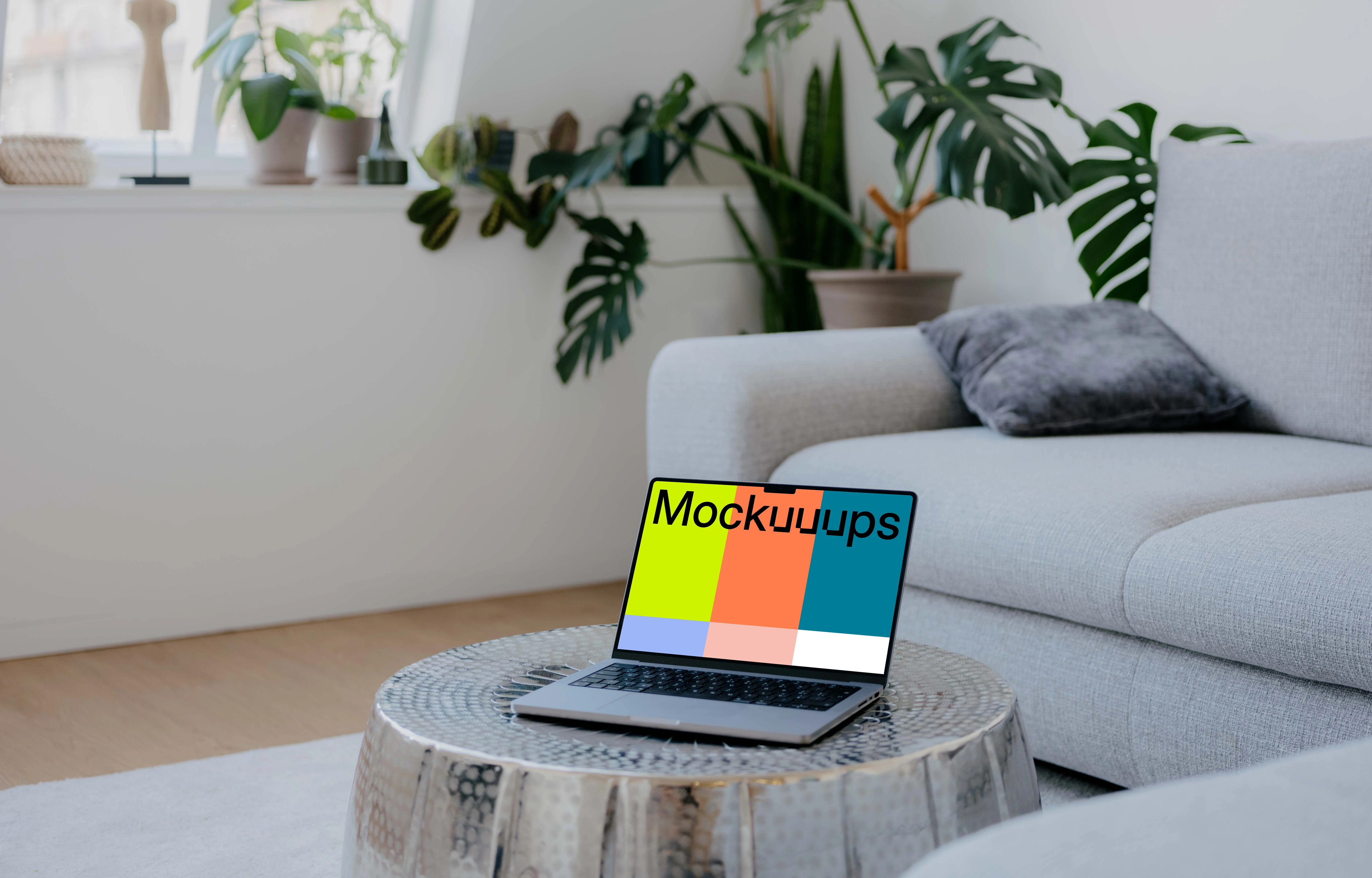 MacBook Pro mockup in the bright room