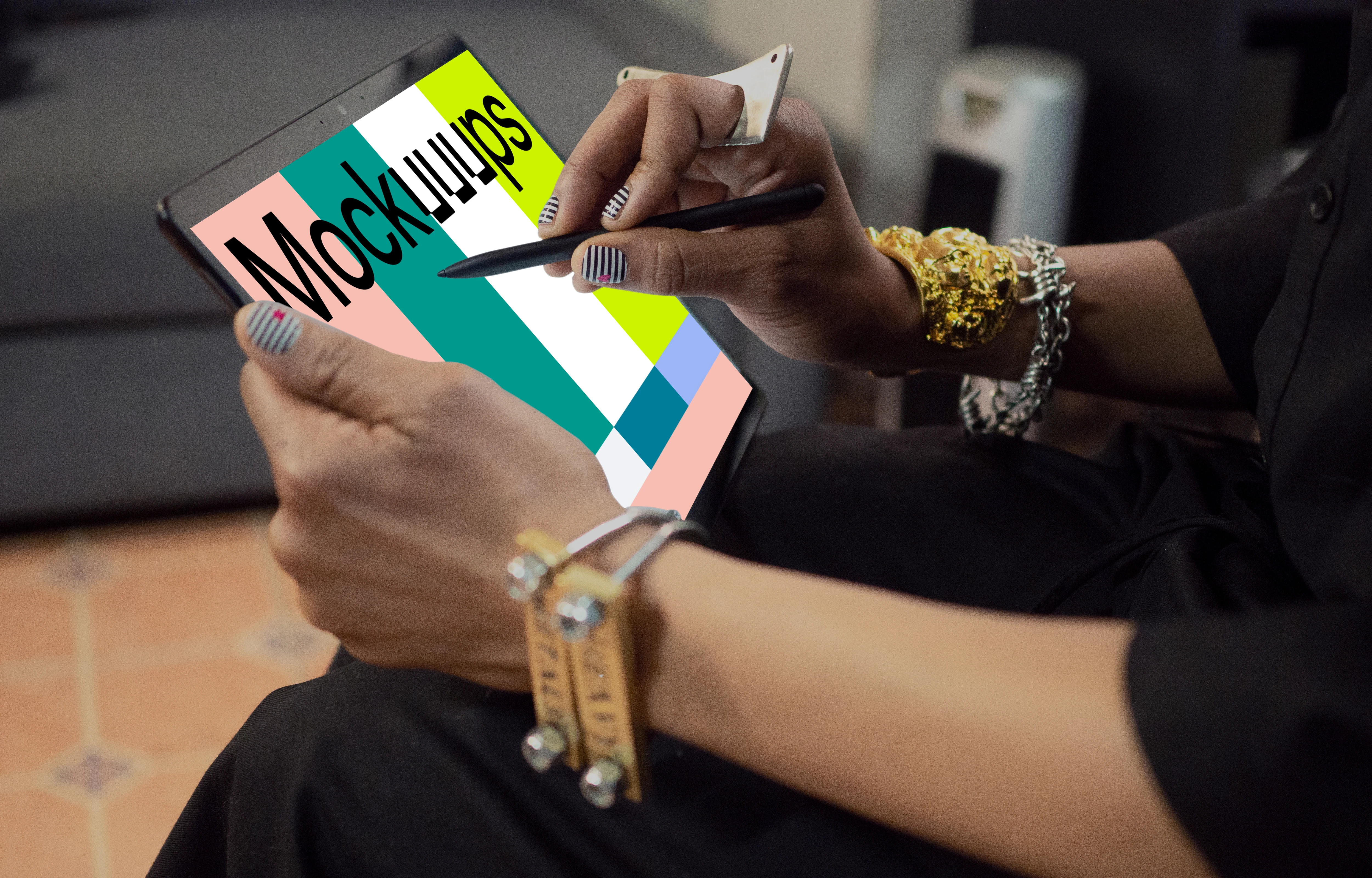 Microsoft Surface Laptop Mockup used with a stylus