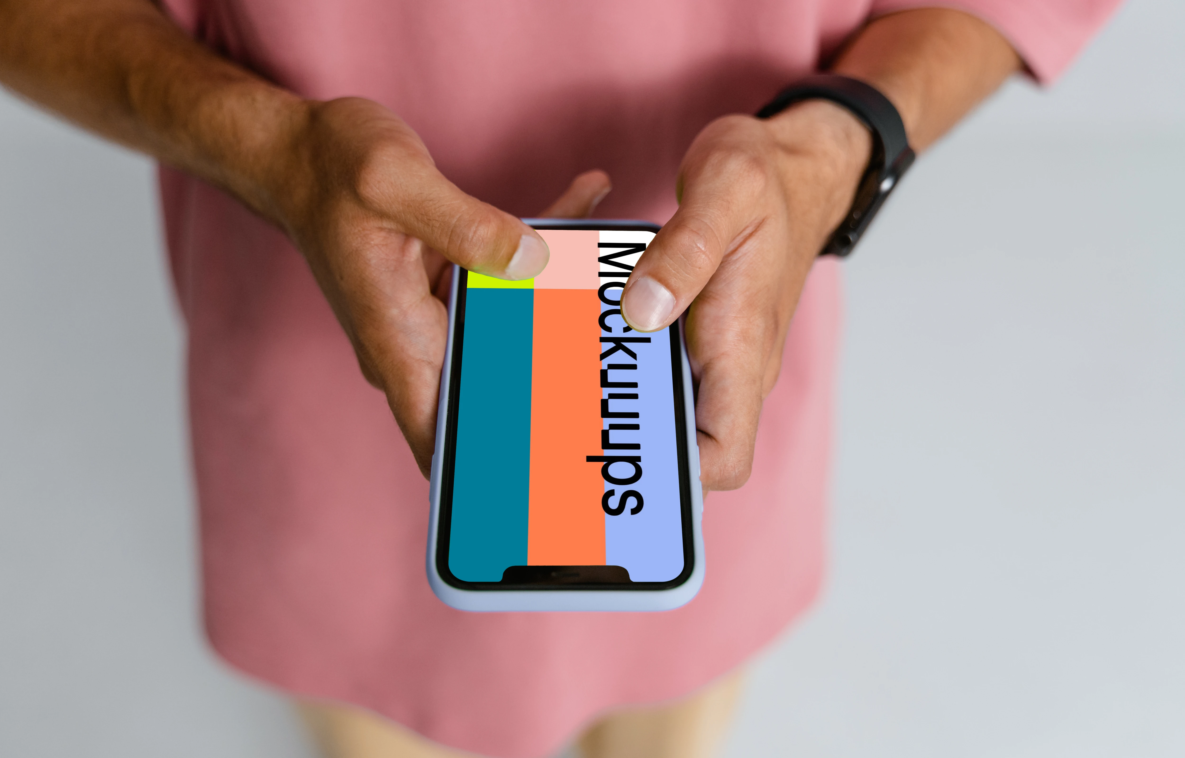 Minimalistic iPhone mockup closeup shot