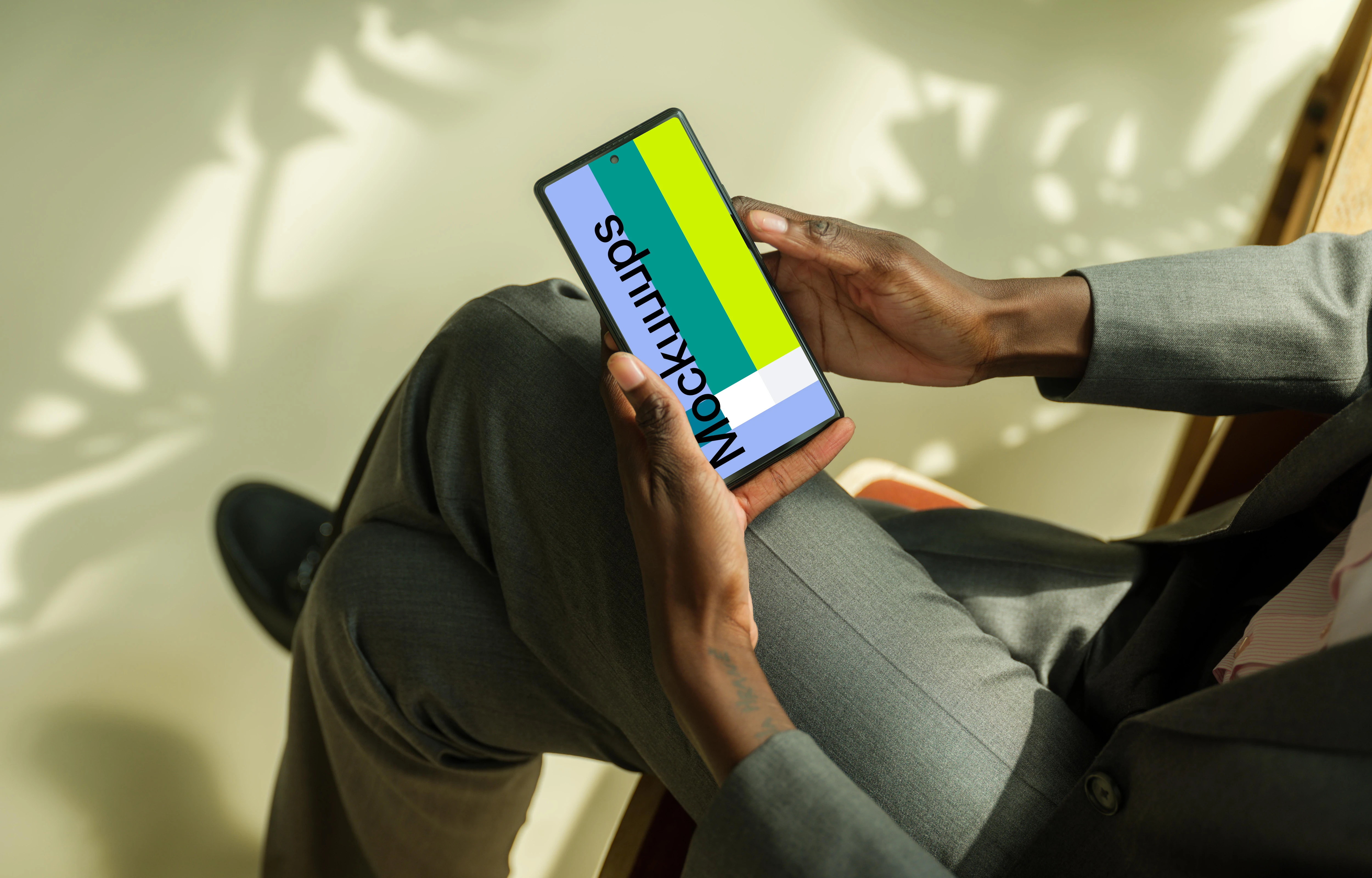 Minimalistic office setting and Google Pixel 6 mockup