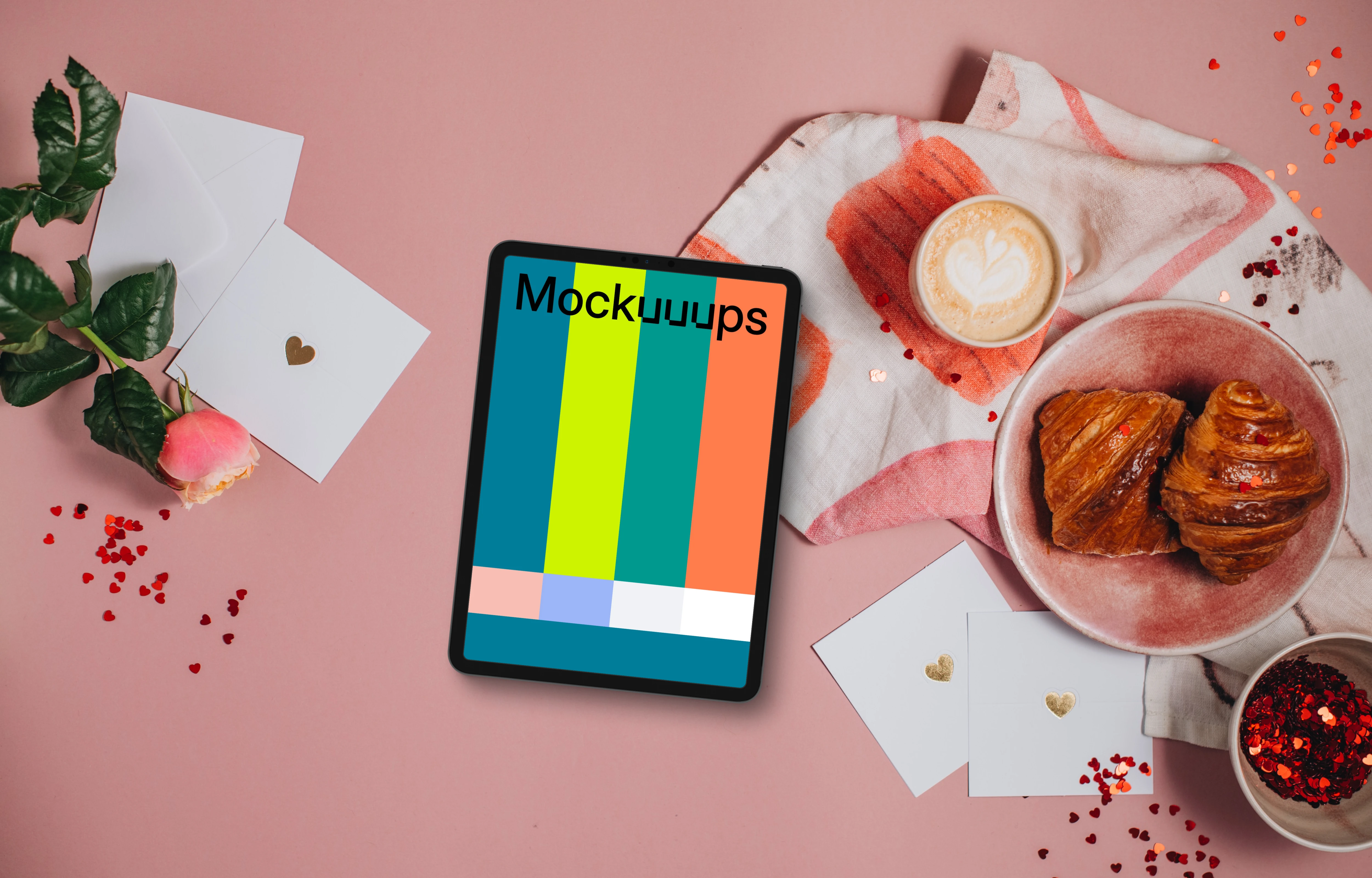 Mockup of tablet for Valentine’s Day