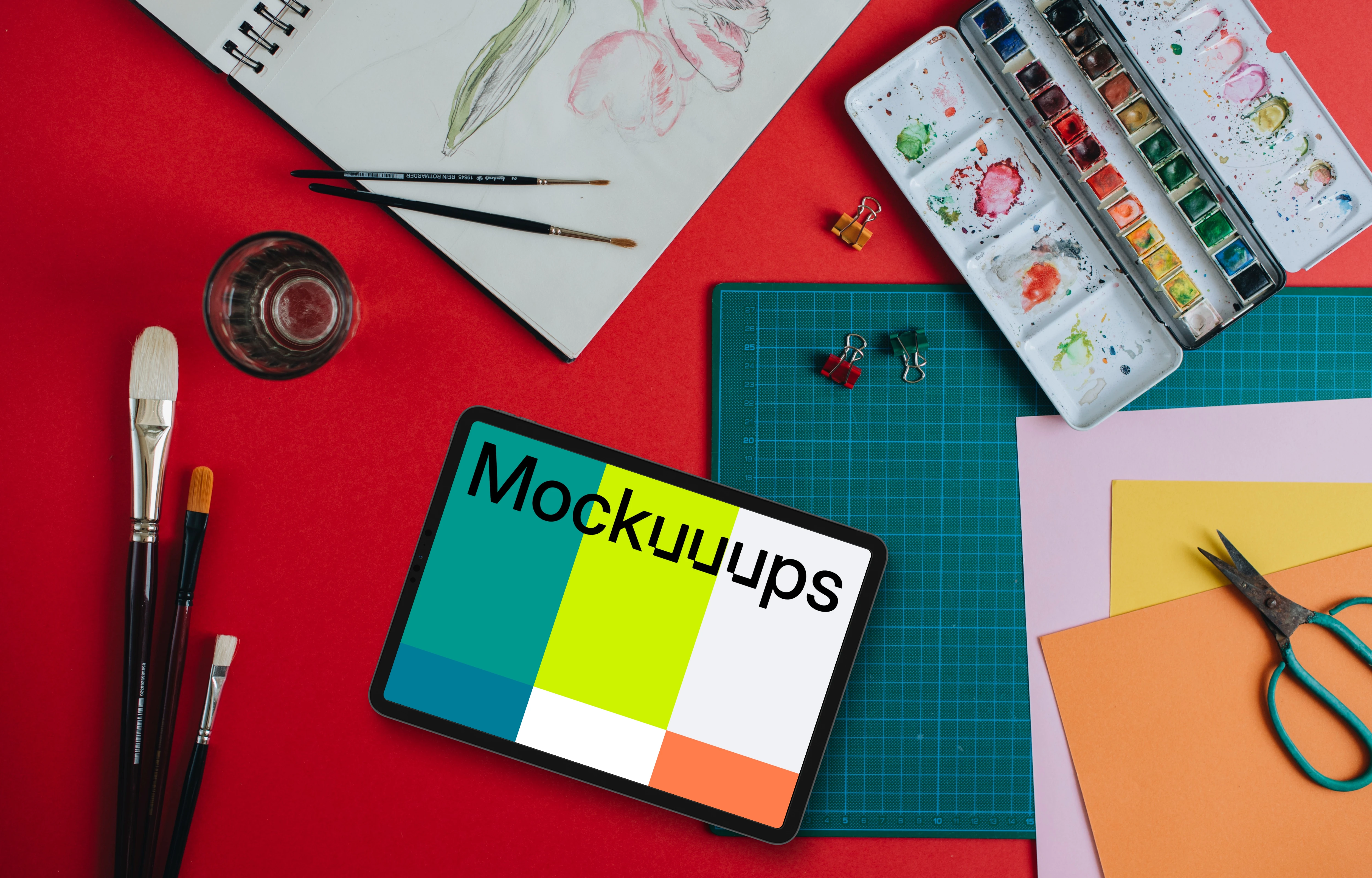 Mockup of tablet placed on the student desk