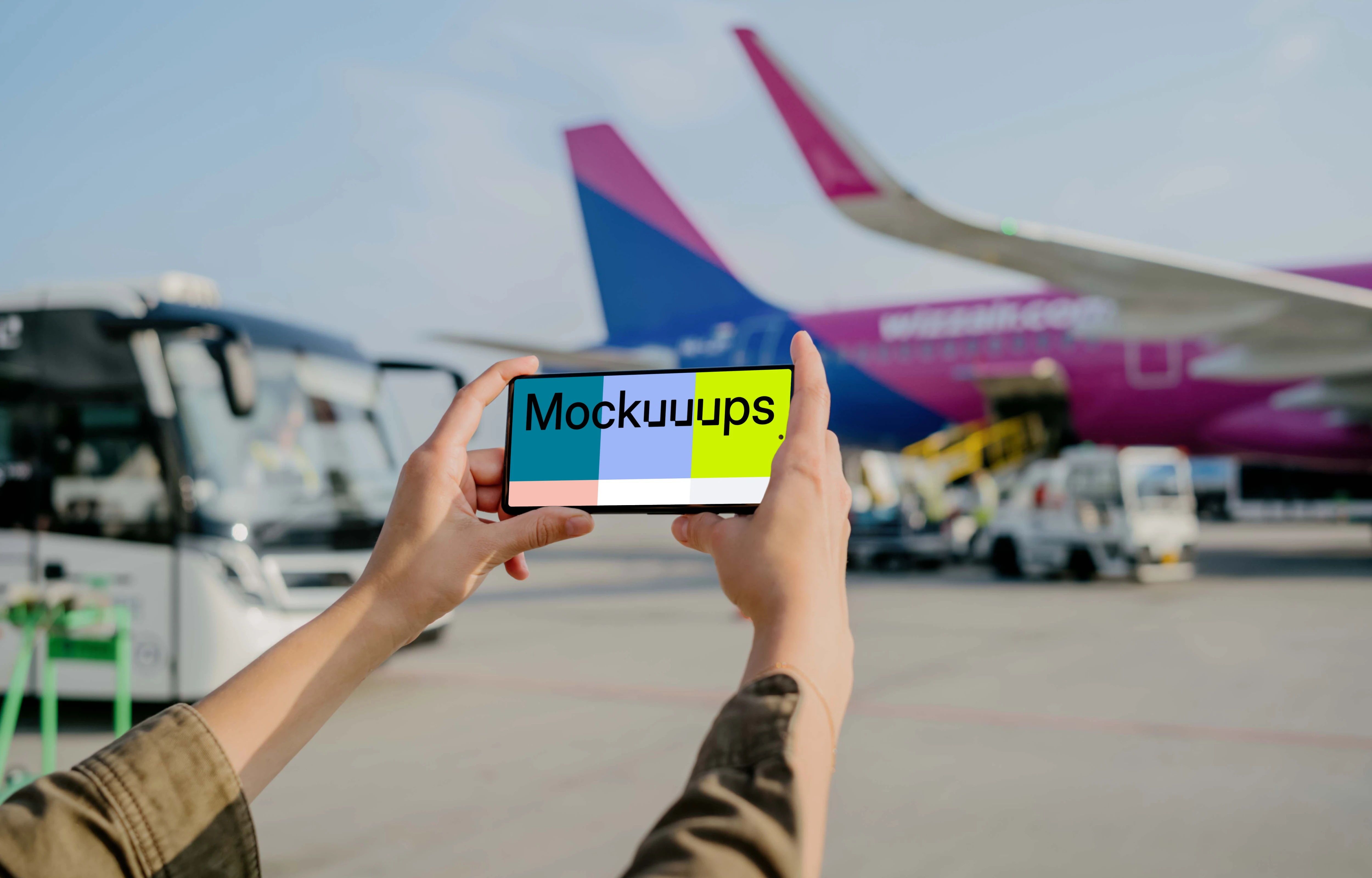 Person holding a Google Pixel mockup