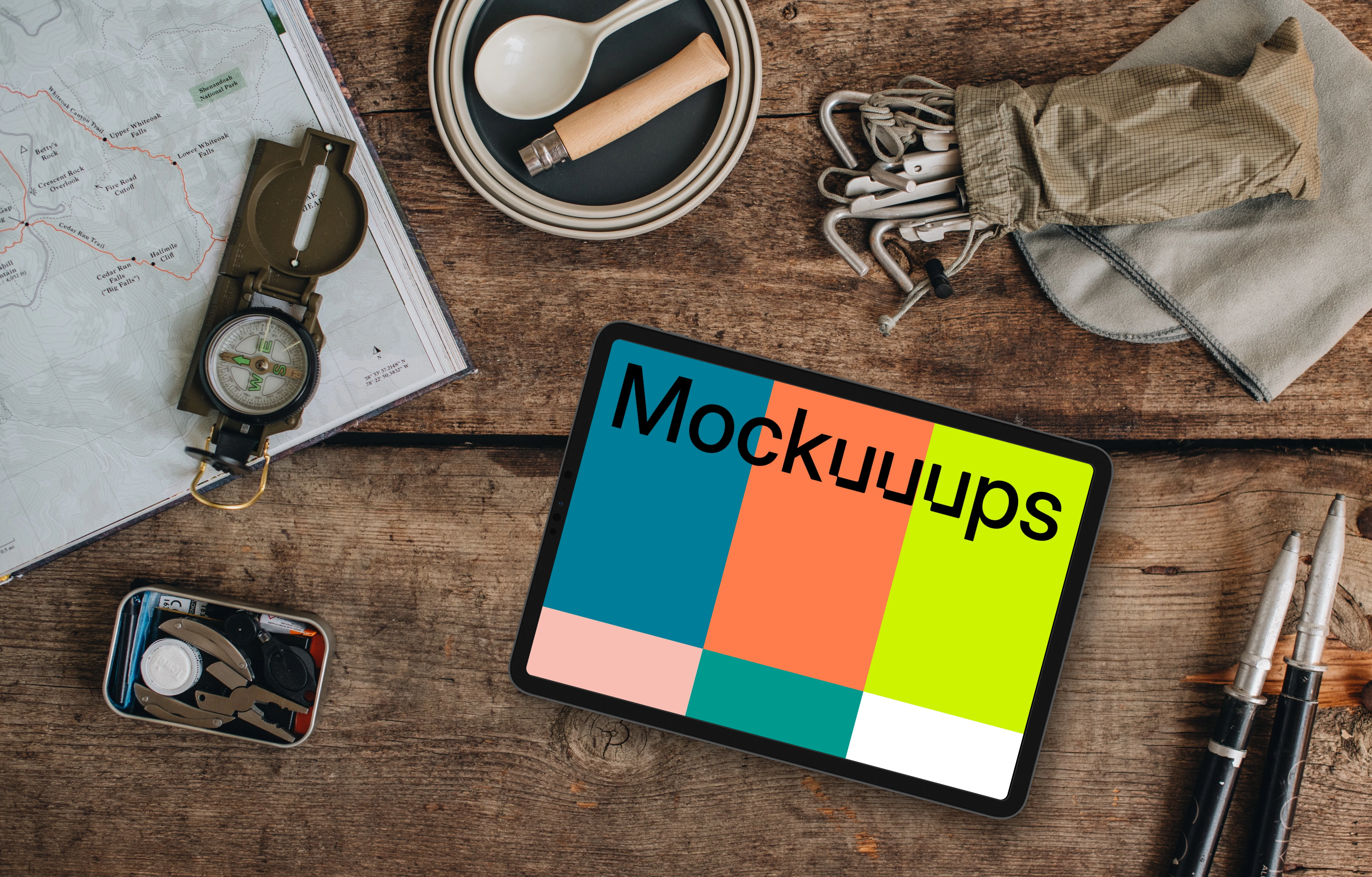 Planning a trip on a tablet mockup