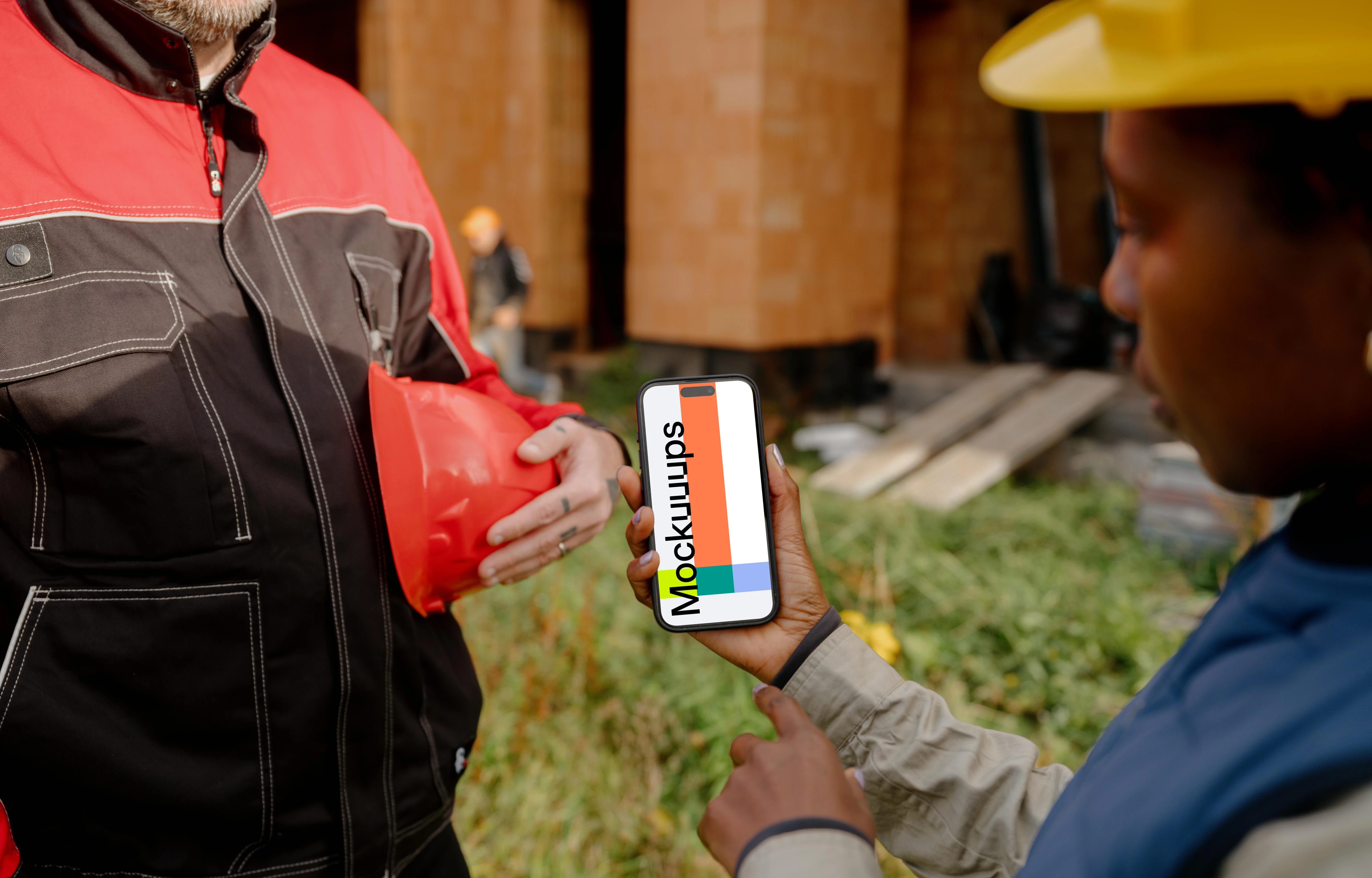 Showcase of construction area and an iPhone mockup