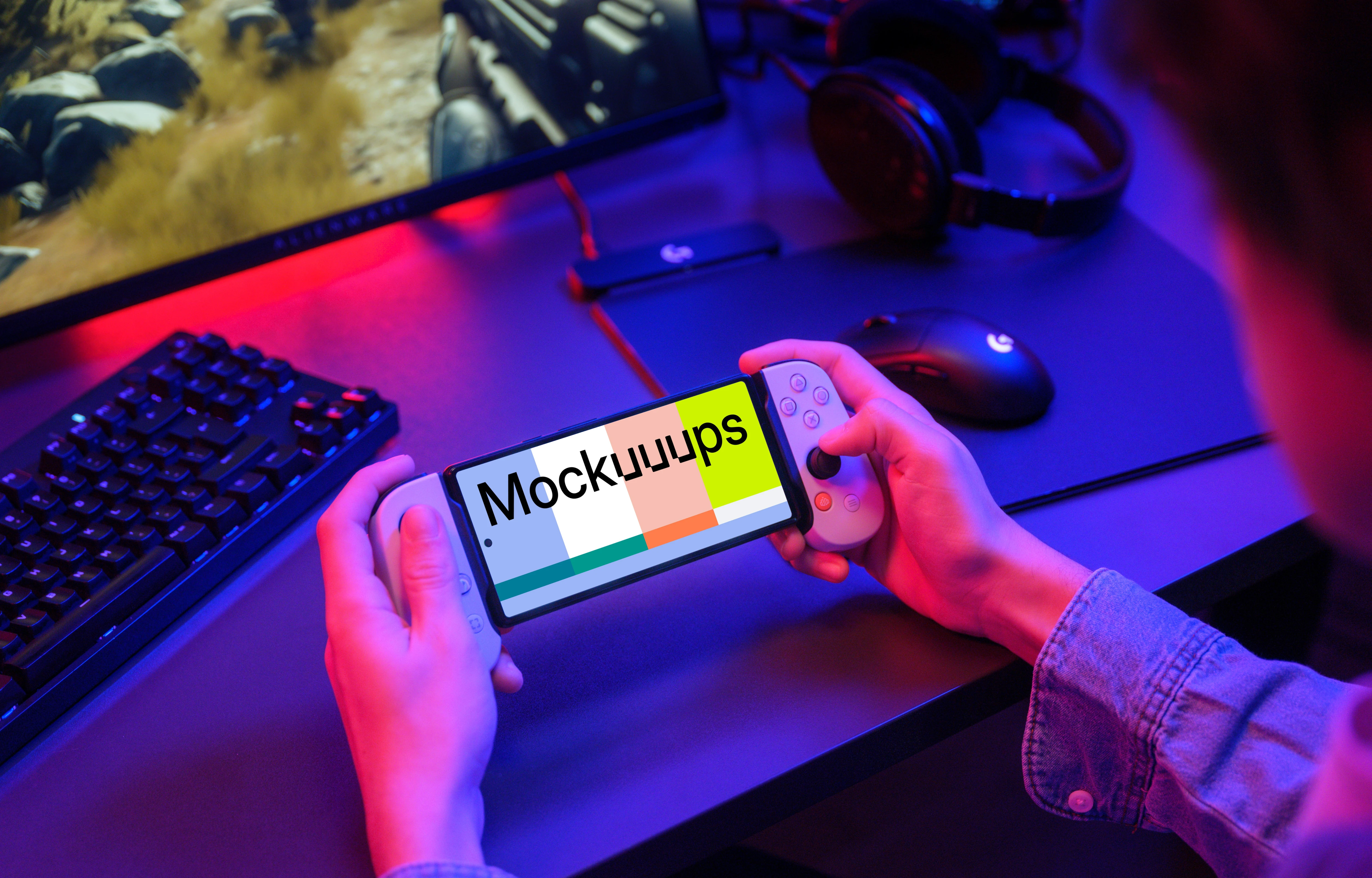 Google Pixel 6 Mockup in a Gaming Setup