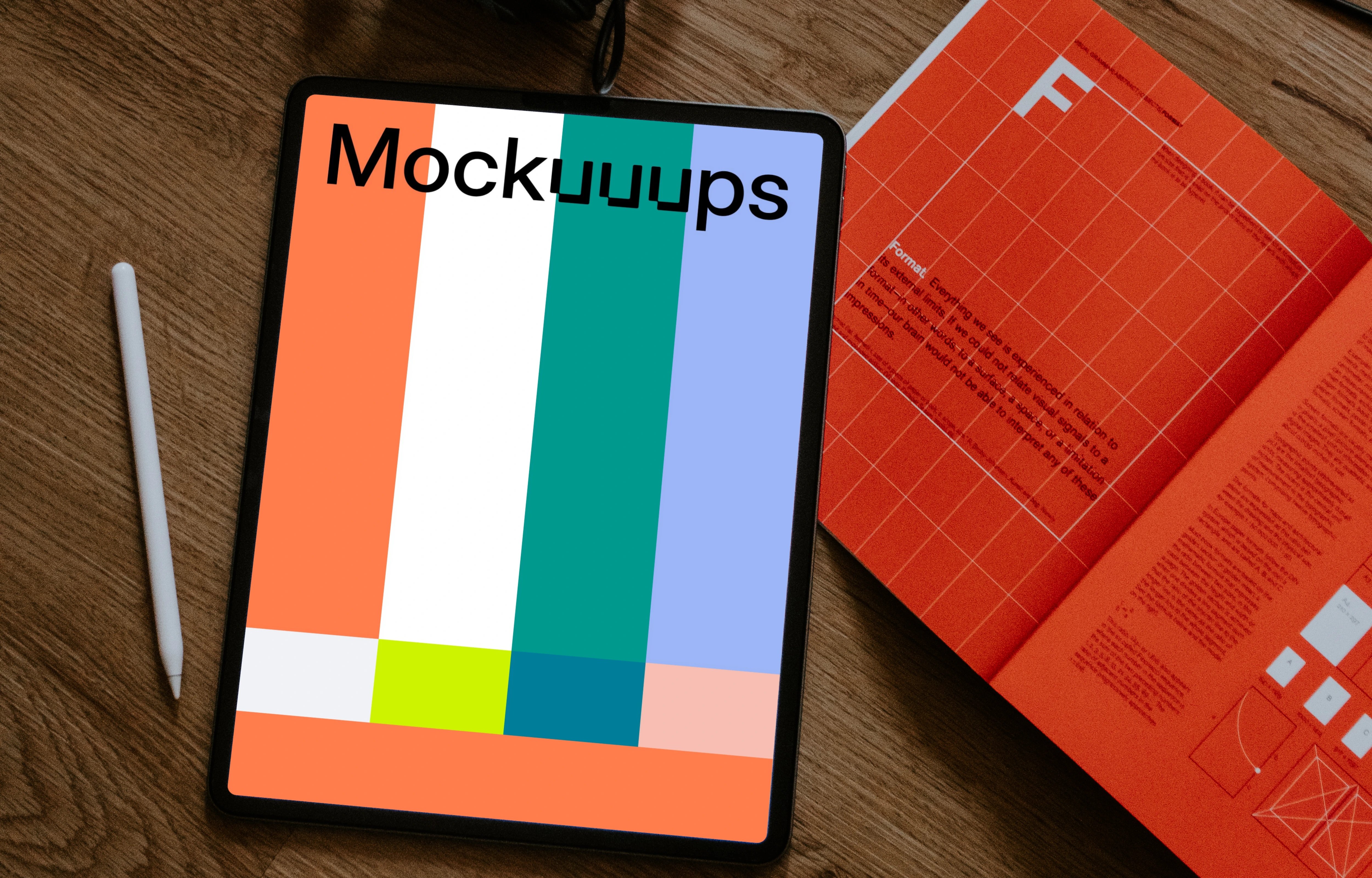 Tablet mockup on a table