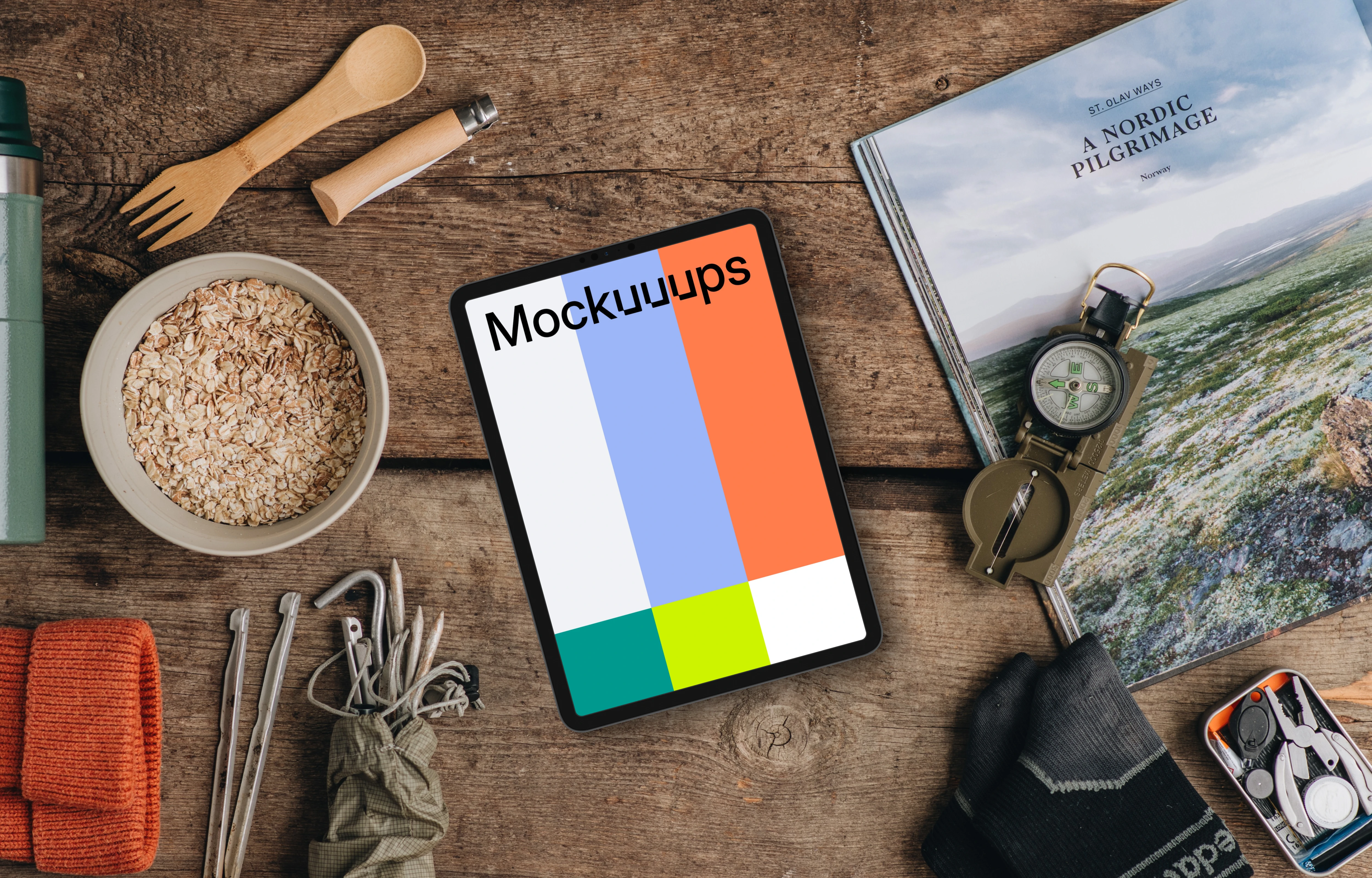 Tablet mockup while planning a journey